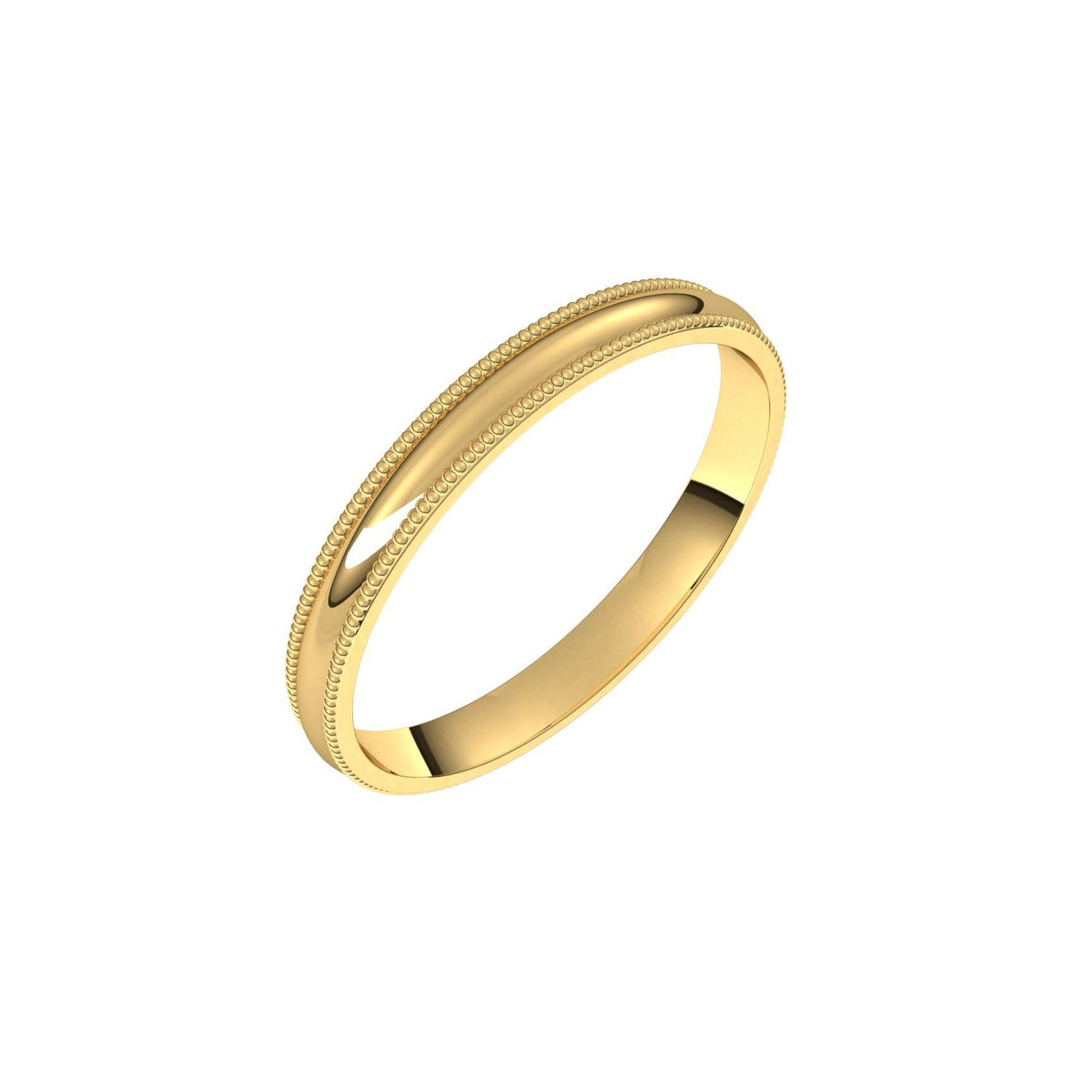 Lightweight Milgrain Comfort-Fit Half Round Band