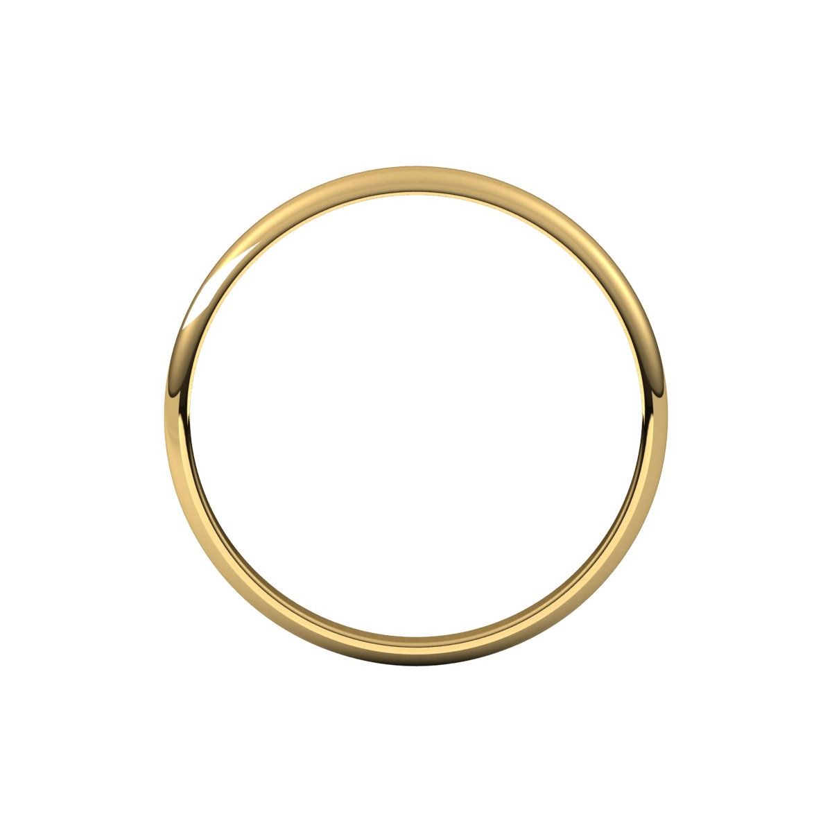 Ultra-Light Half Round Band — 2 mm, yellow gold