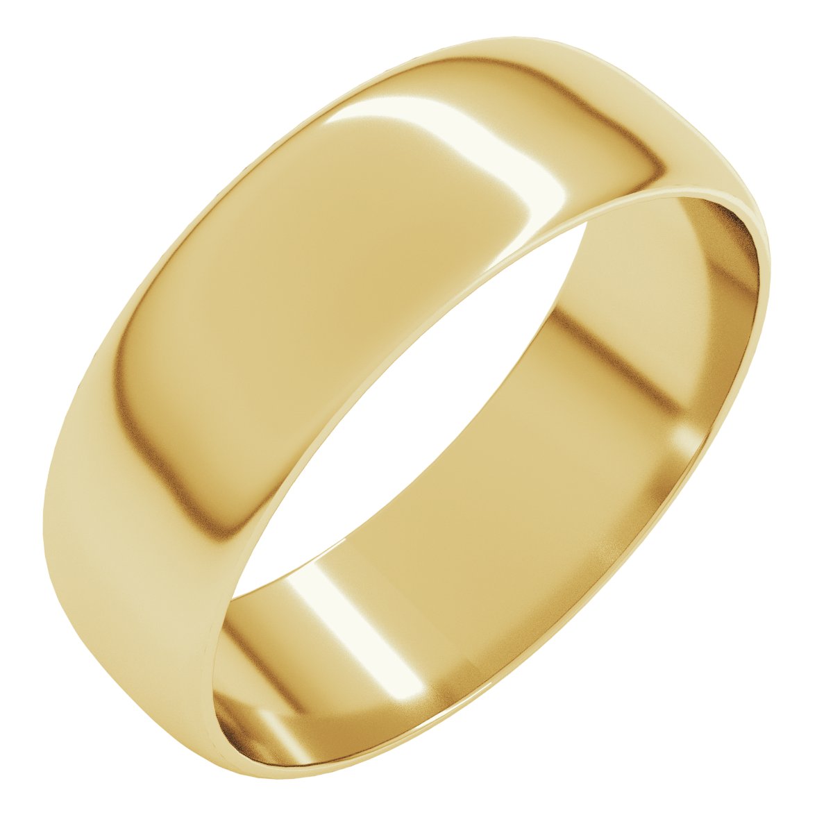Ultra-Light Half Round Band — 6 mm, yellow gold