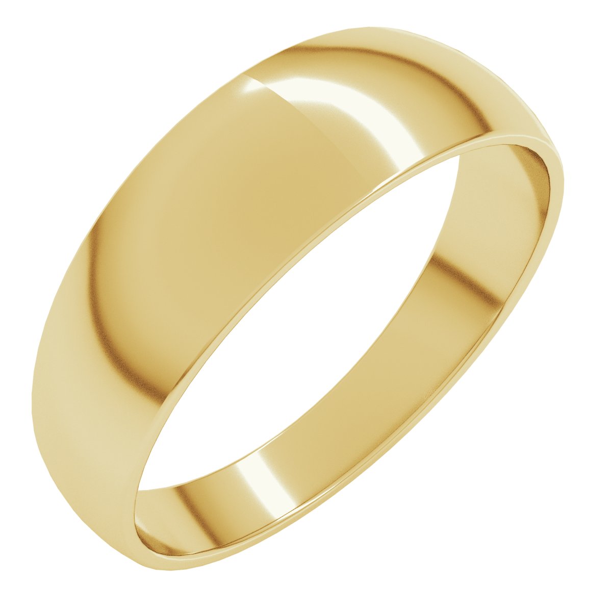 Lightweight Round Tapered Band — 6 mm, yellow gold