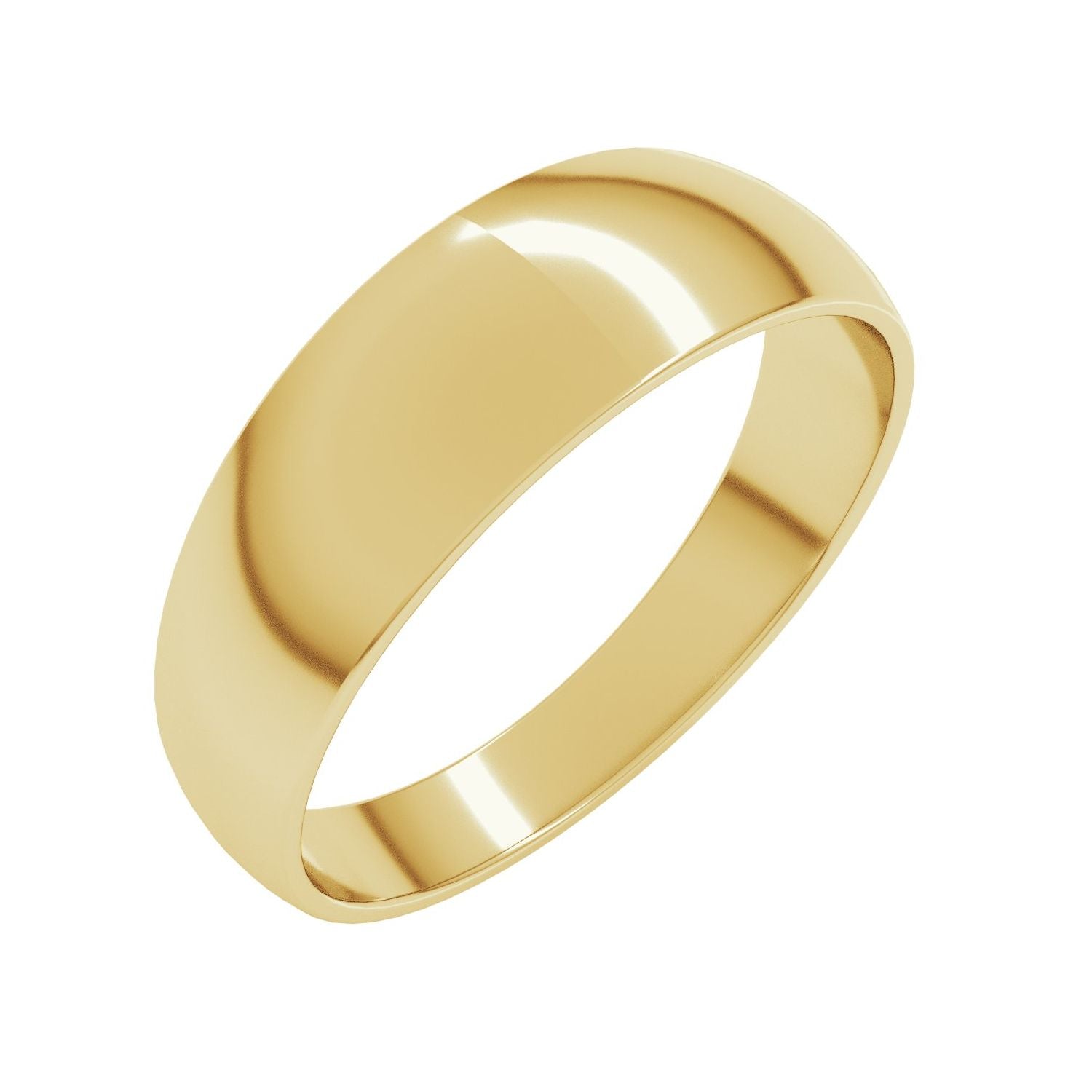 Lightweight Round Tapered Band — 6 mm, yellow gold