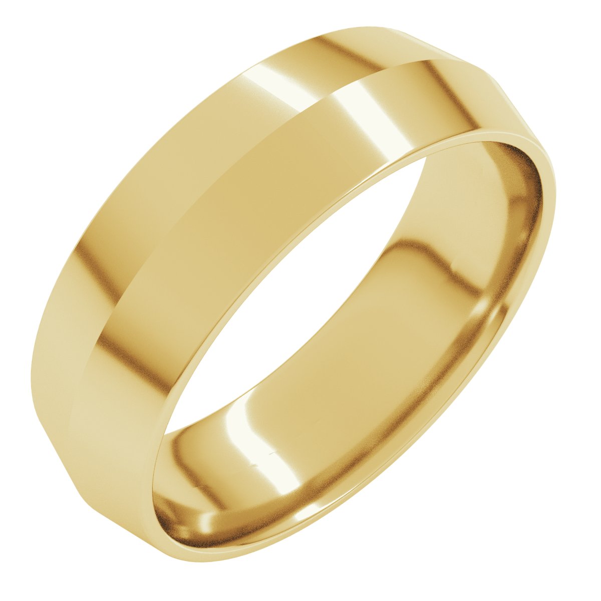 Lightweight Comfort-Fit Knife-Edge Band — 6 mm, yellow gold
