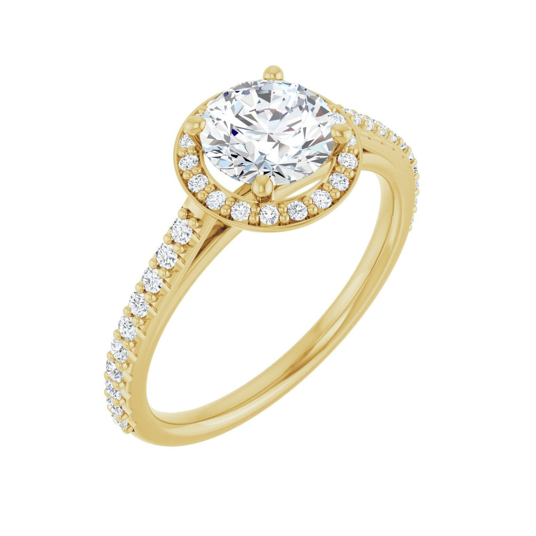 Diana — Round center, yellow gold
