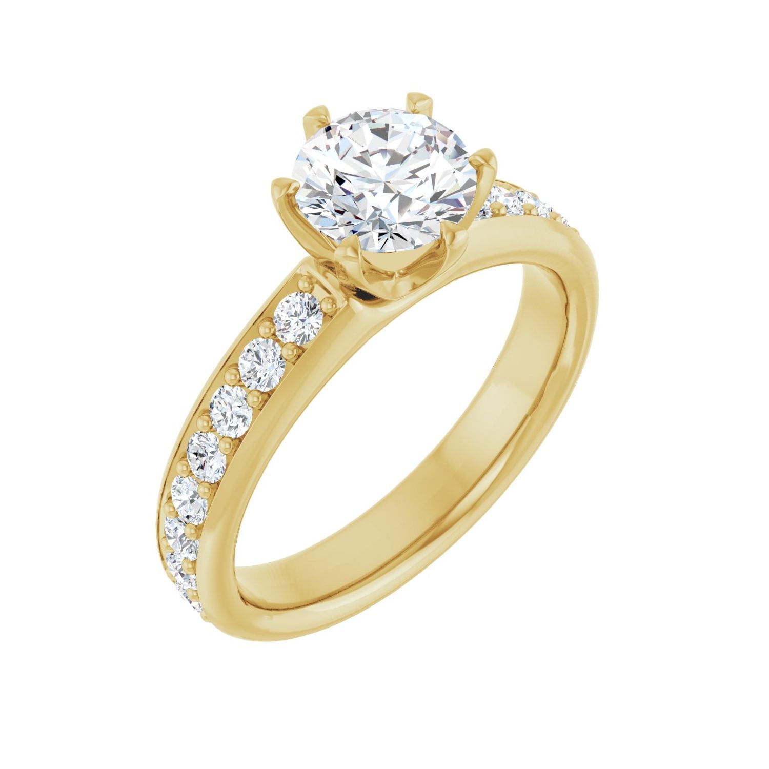 Eden — Round center, yellow gold