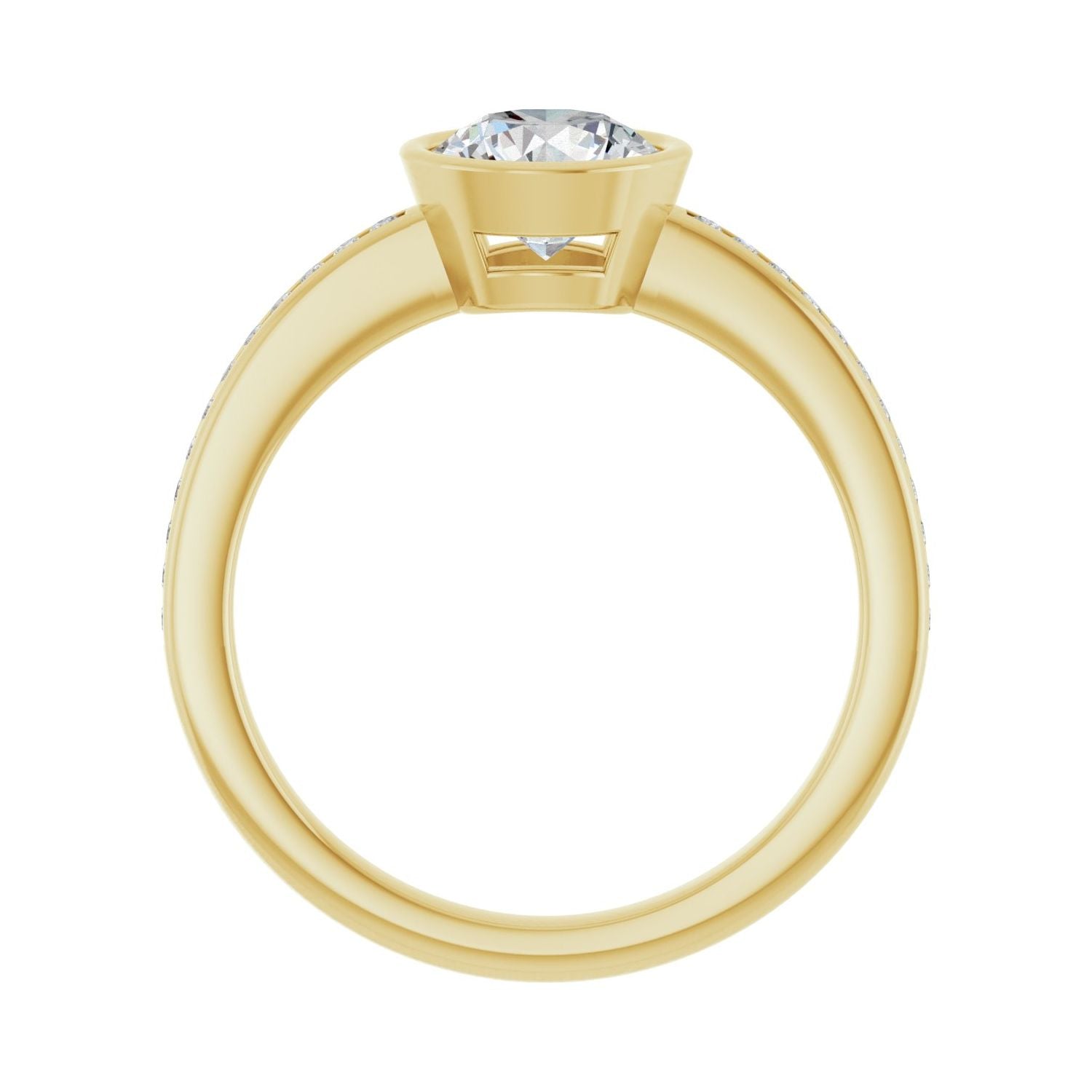 Fleur — Round center, yellow gold