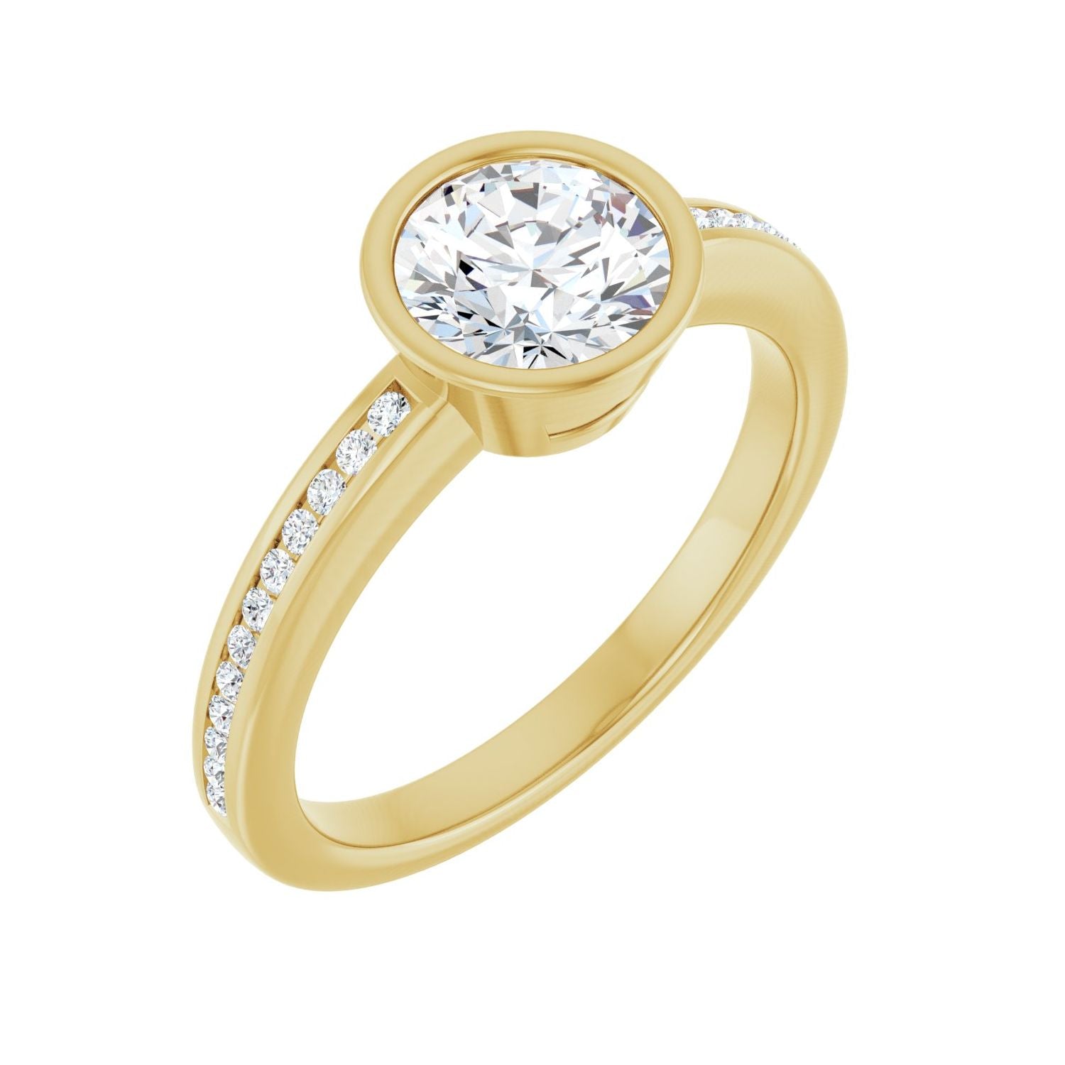 Fleur — Round center, yellow gold