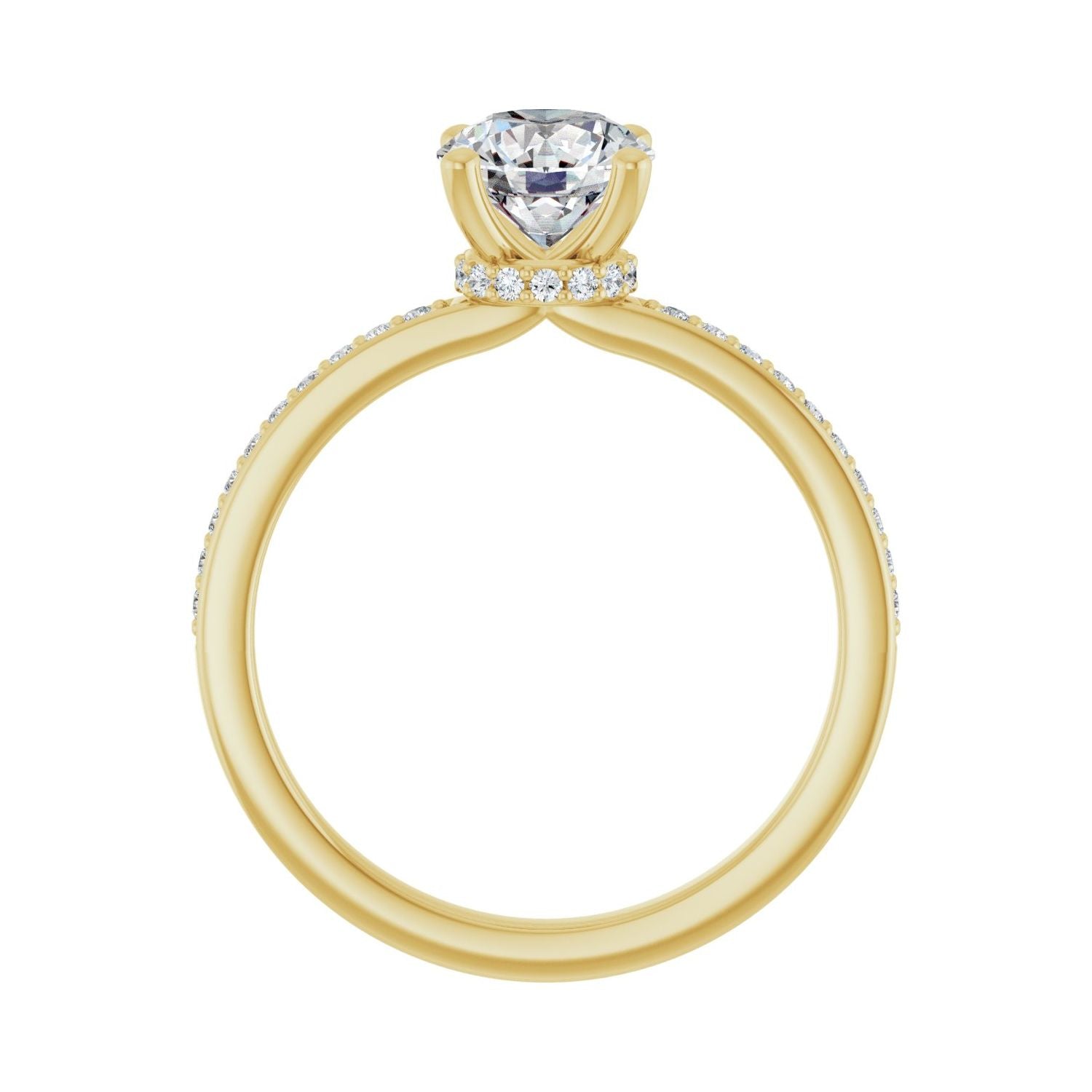 Joelle — Round center, yellow gold
