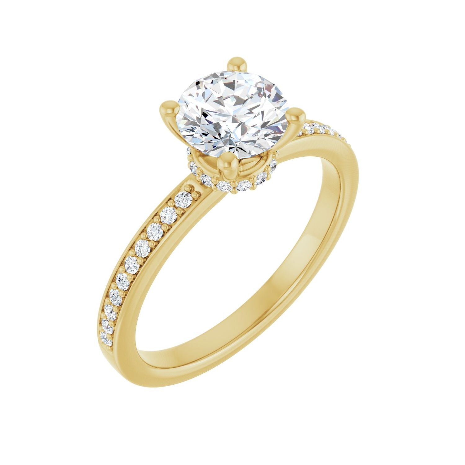 Joelle — Round center, yellow gold