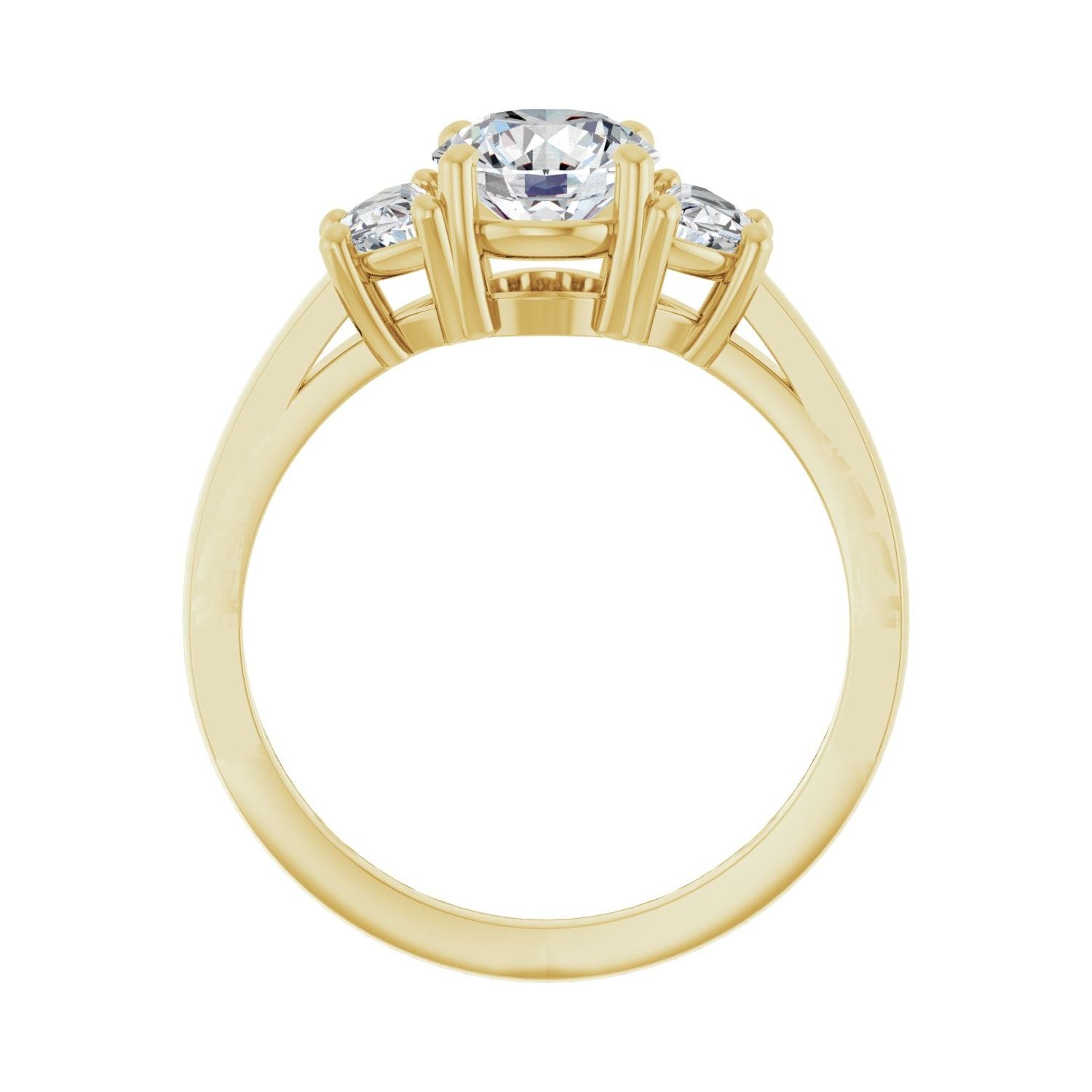 Ottilie — Round center, yellow gold