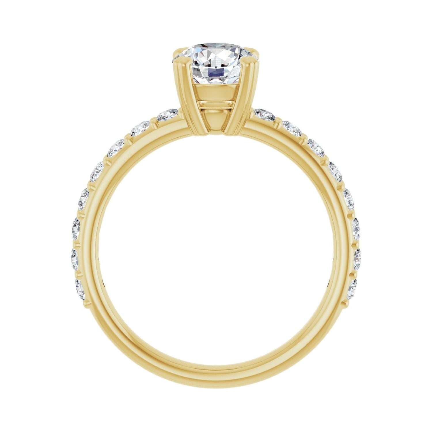Theodora — Round center, yellow gold