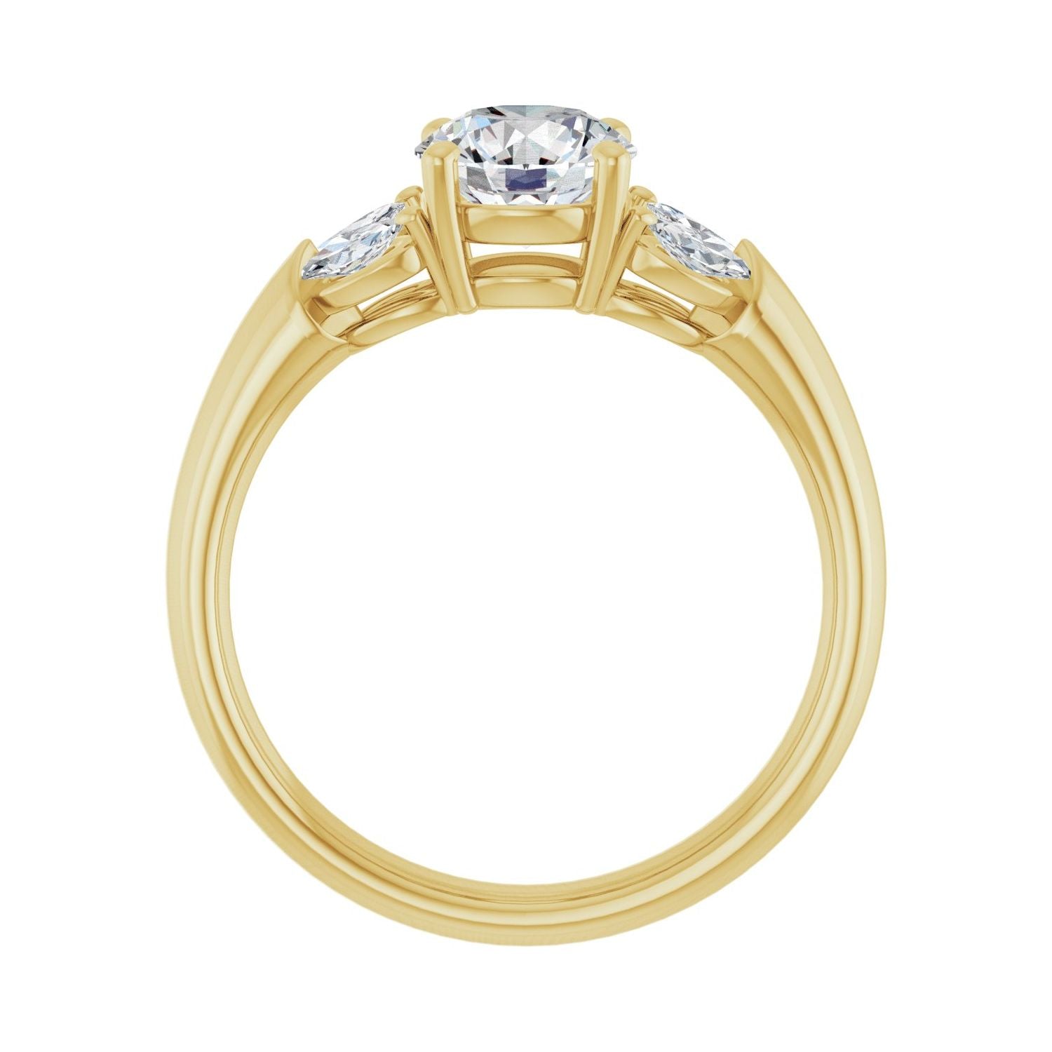 Vivian — Round center, yellow gold