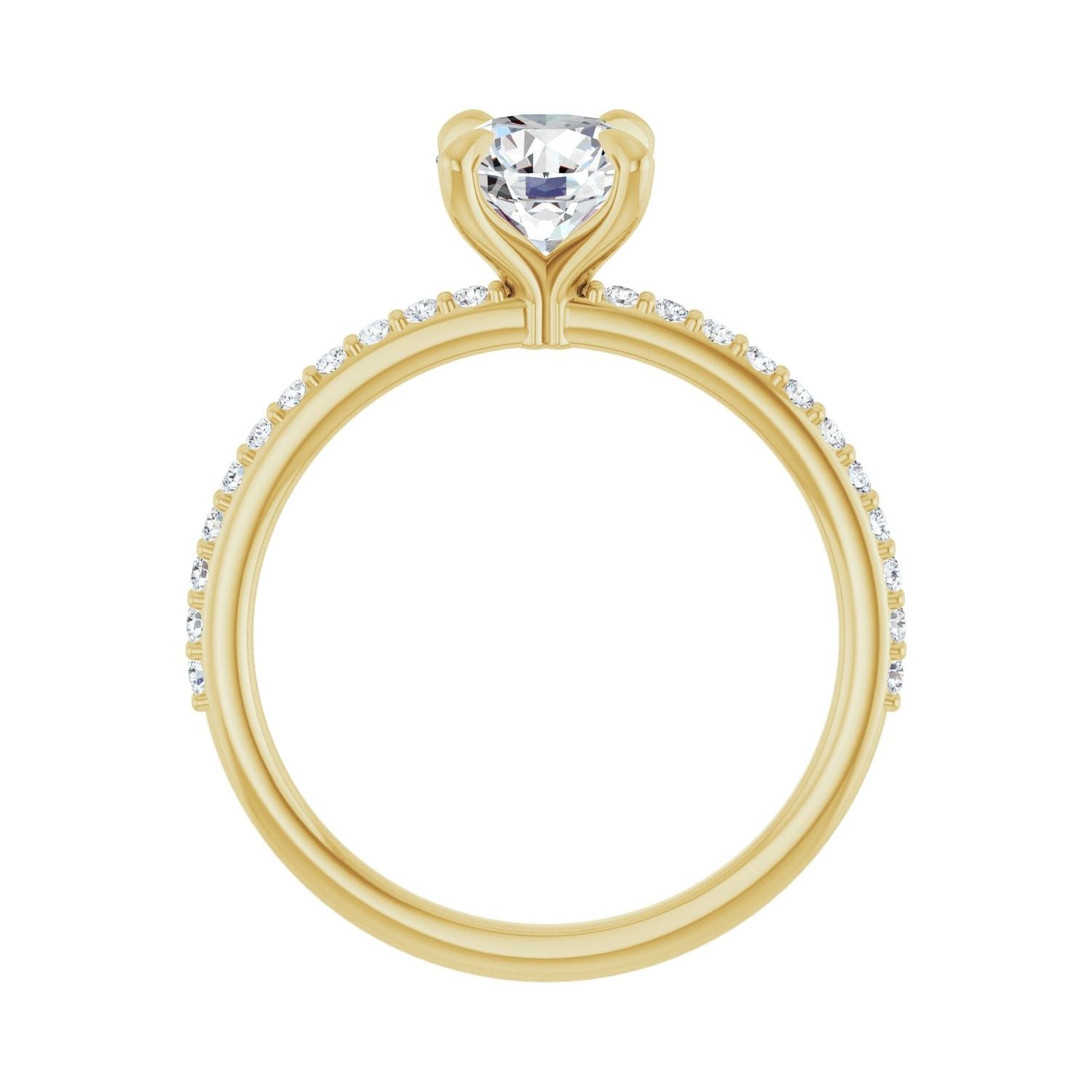 Willa — Round center, yellow gold