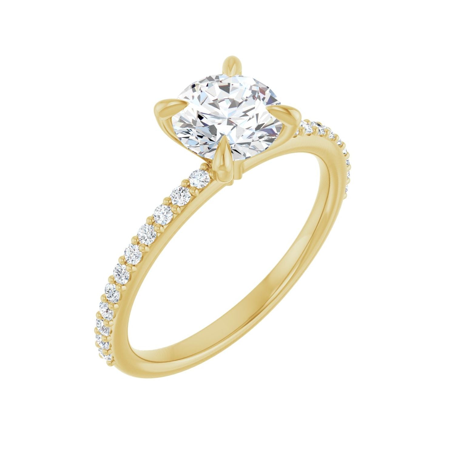 Willa — Round center, yellow gold