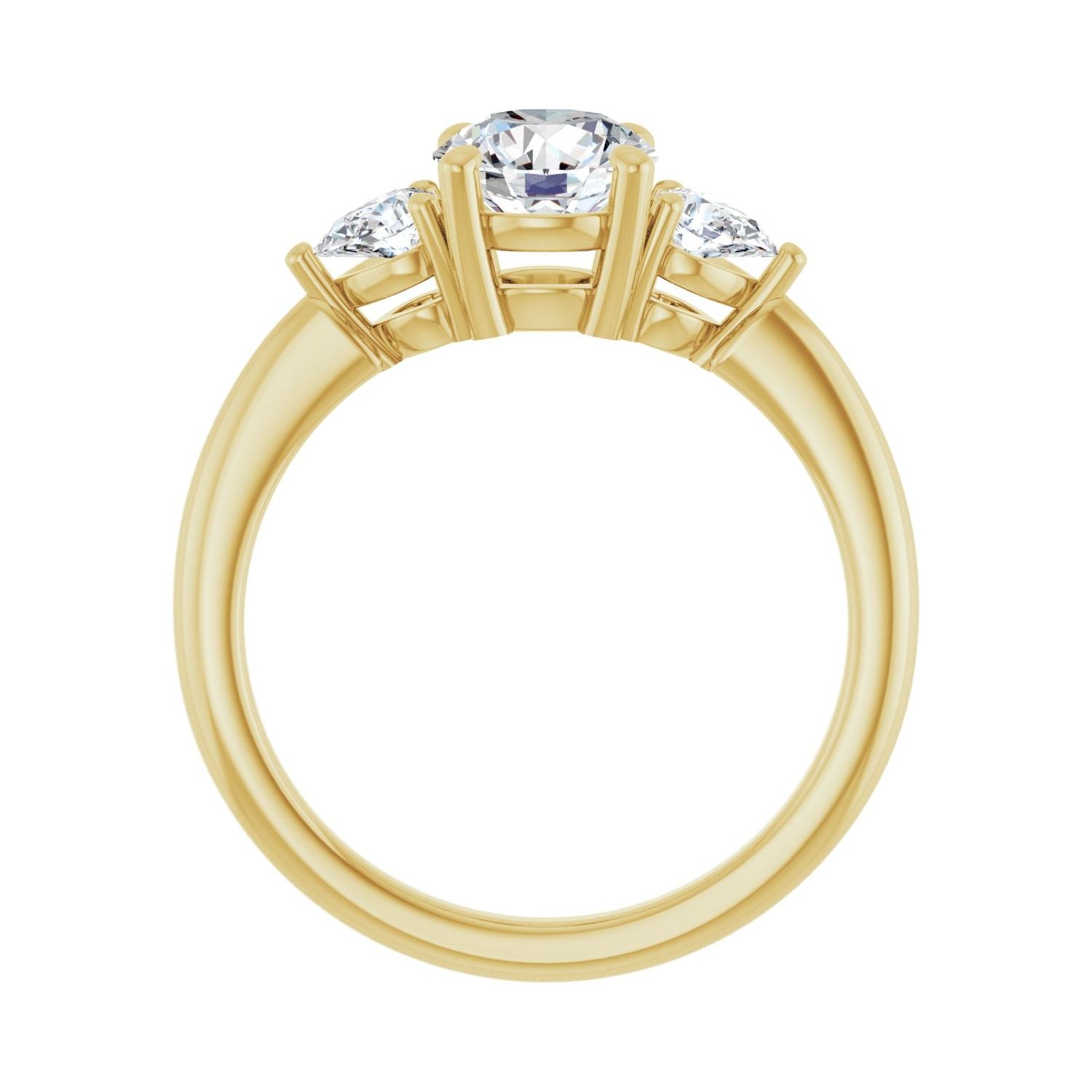 Cassia — Round center, yellow gold