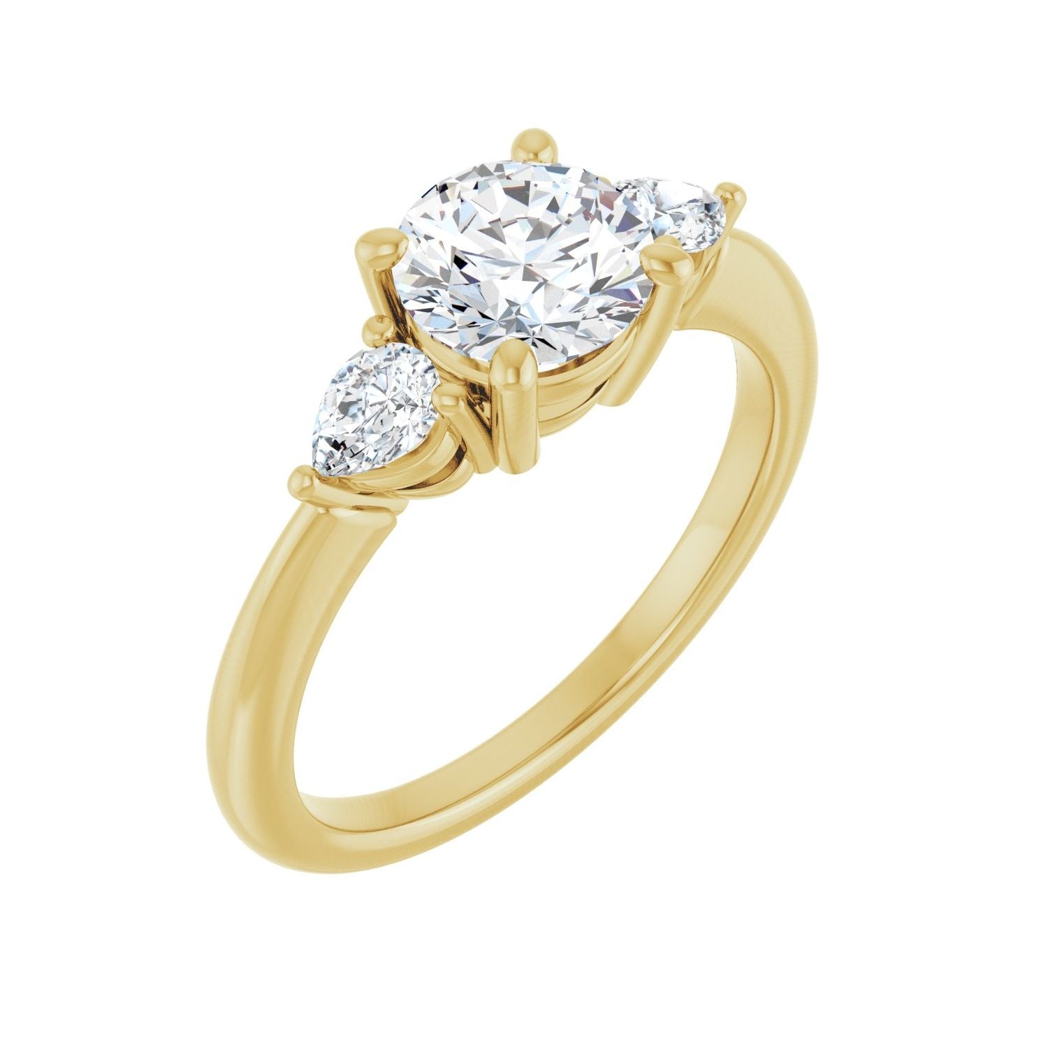 Cassia — Round center, yellow gold