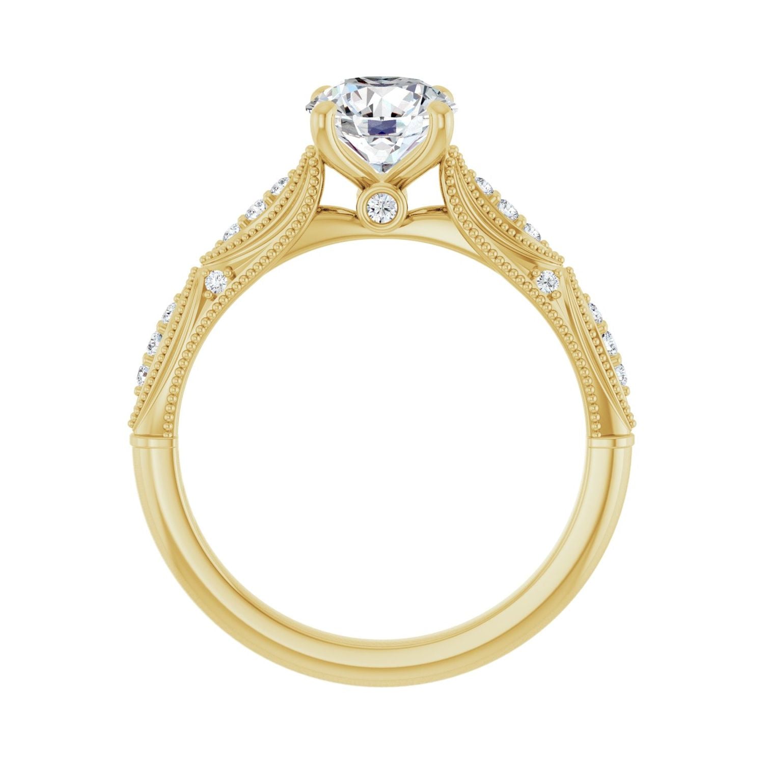 Octavia — Round center, yellow gold