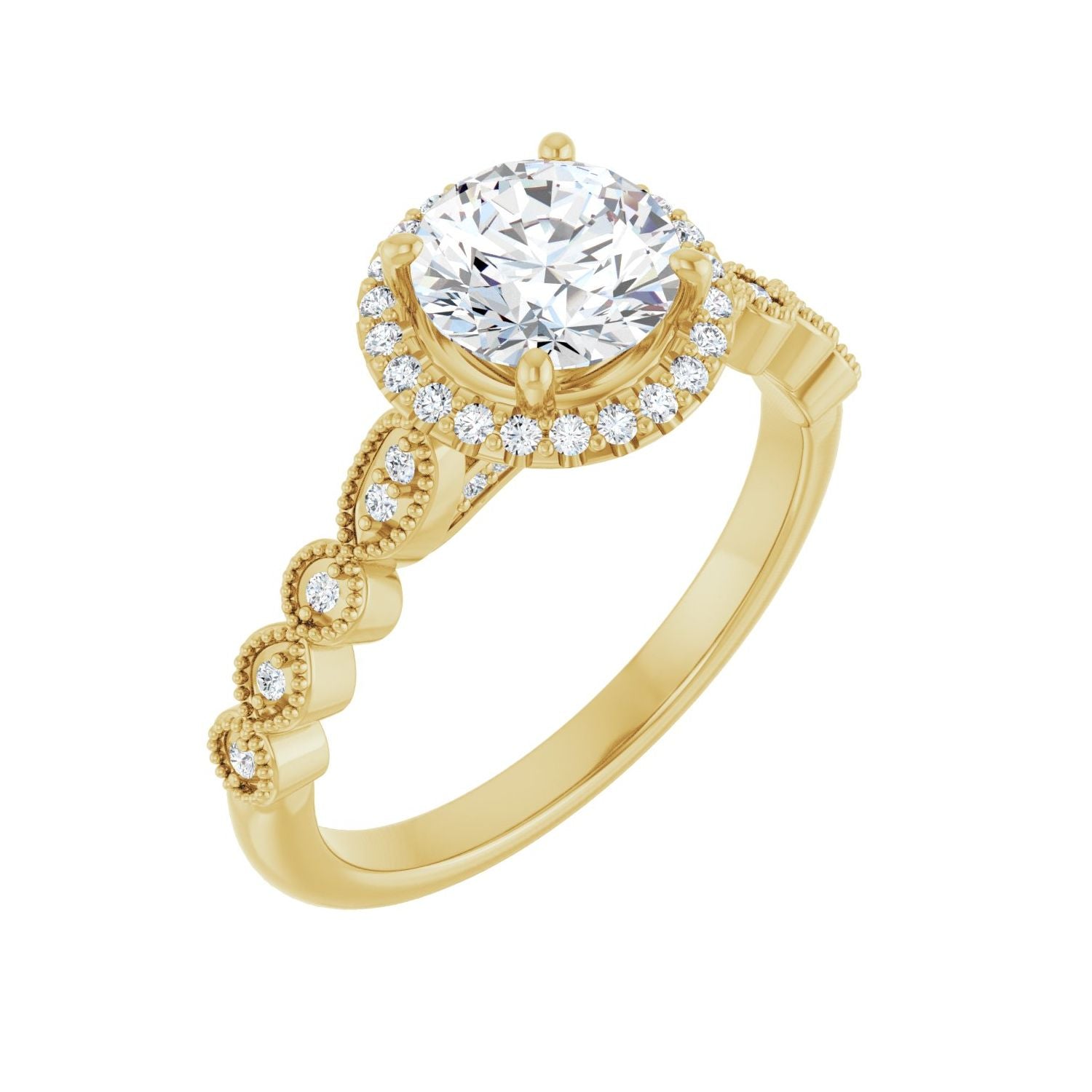 Tessa — Round center, yellow gold