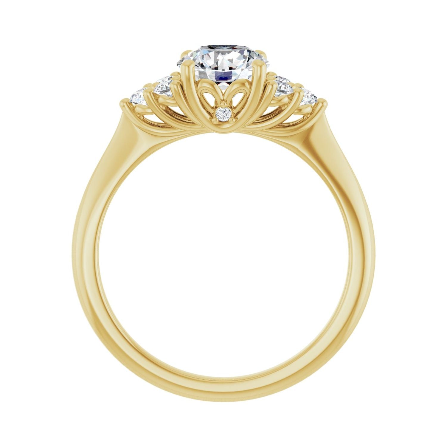 Jasmine — Round center, yellow gold