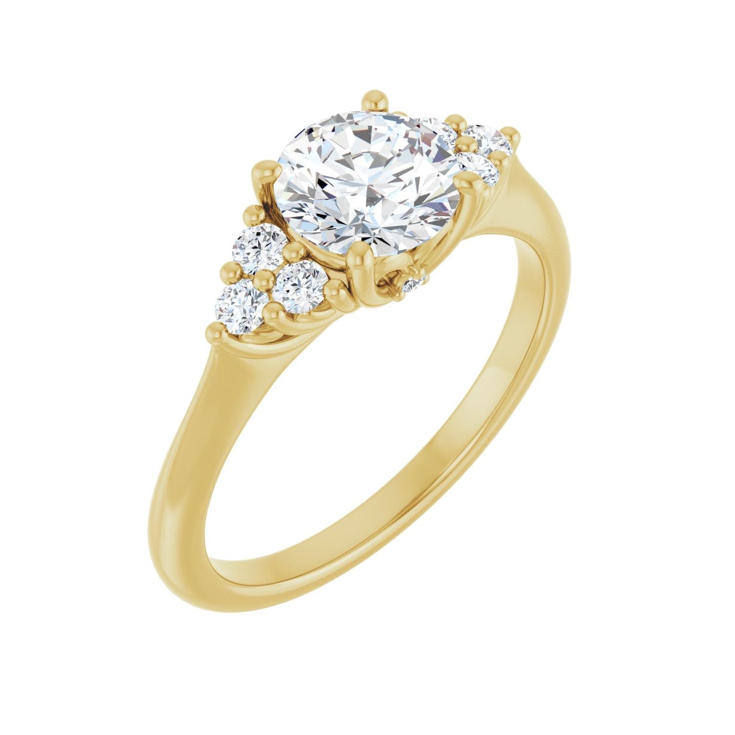 Annika — Round center, yellow gold