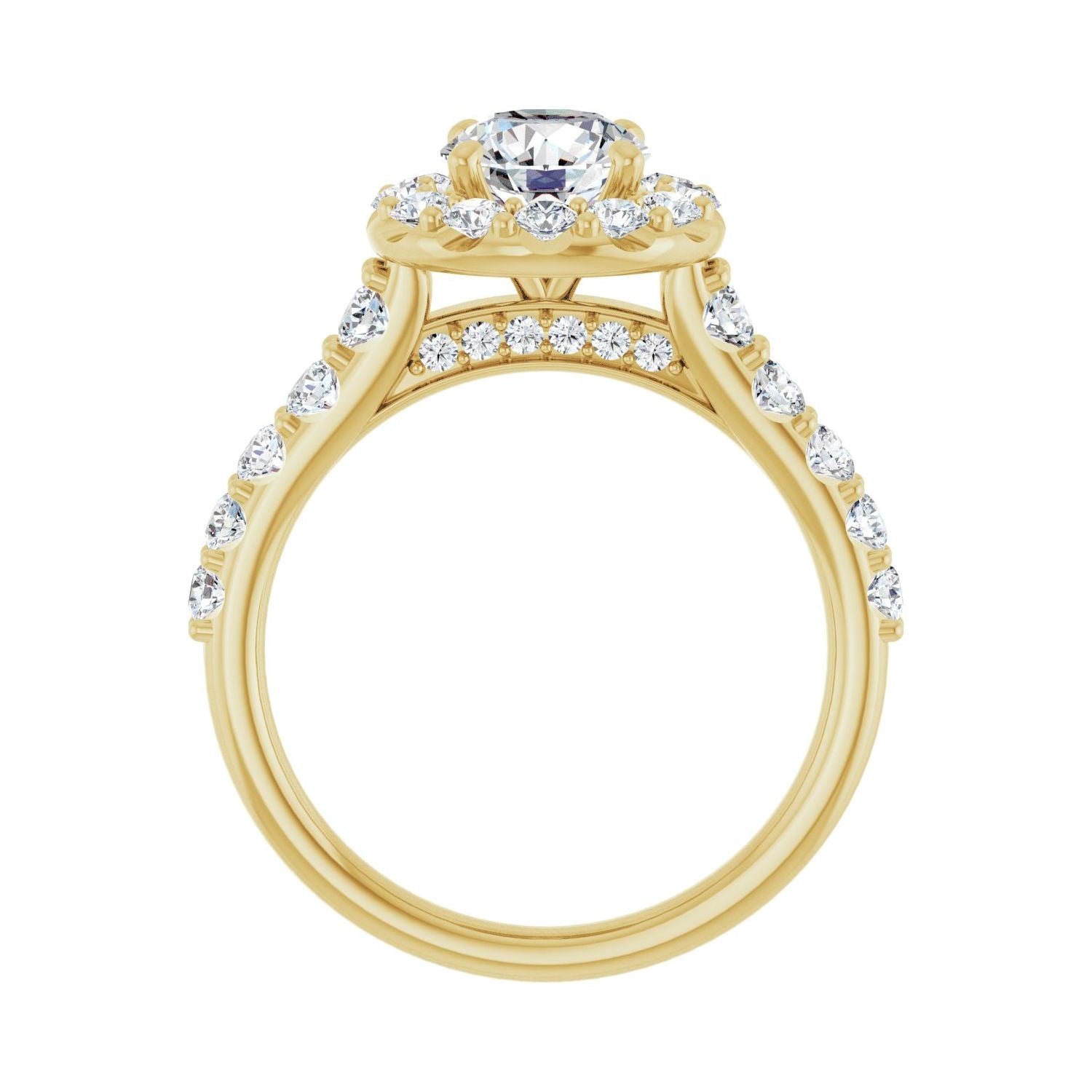 Delia — Round center, yellow gold