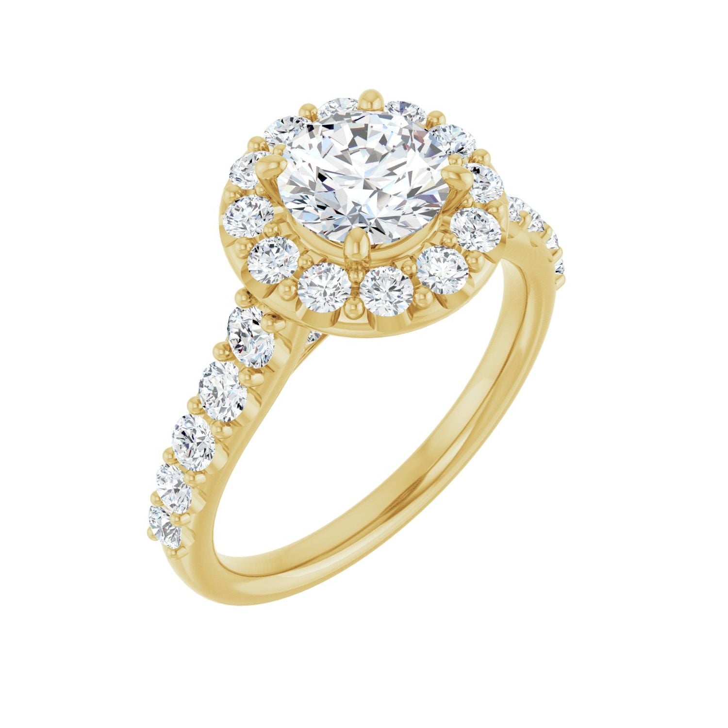 Delia — Round center, yellow gold