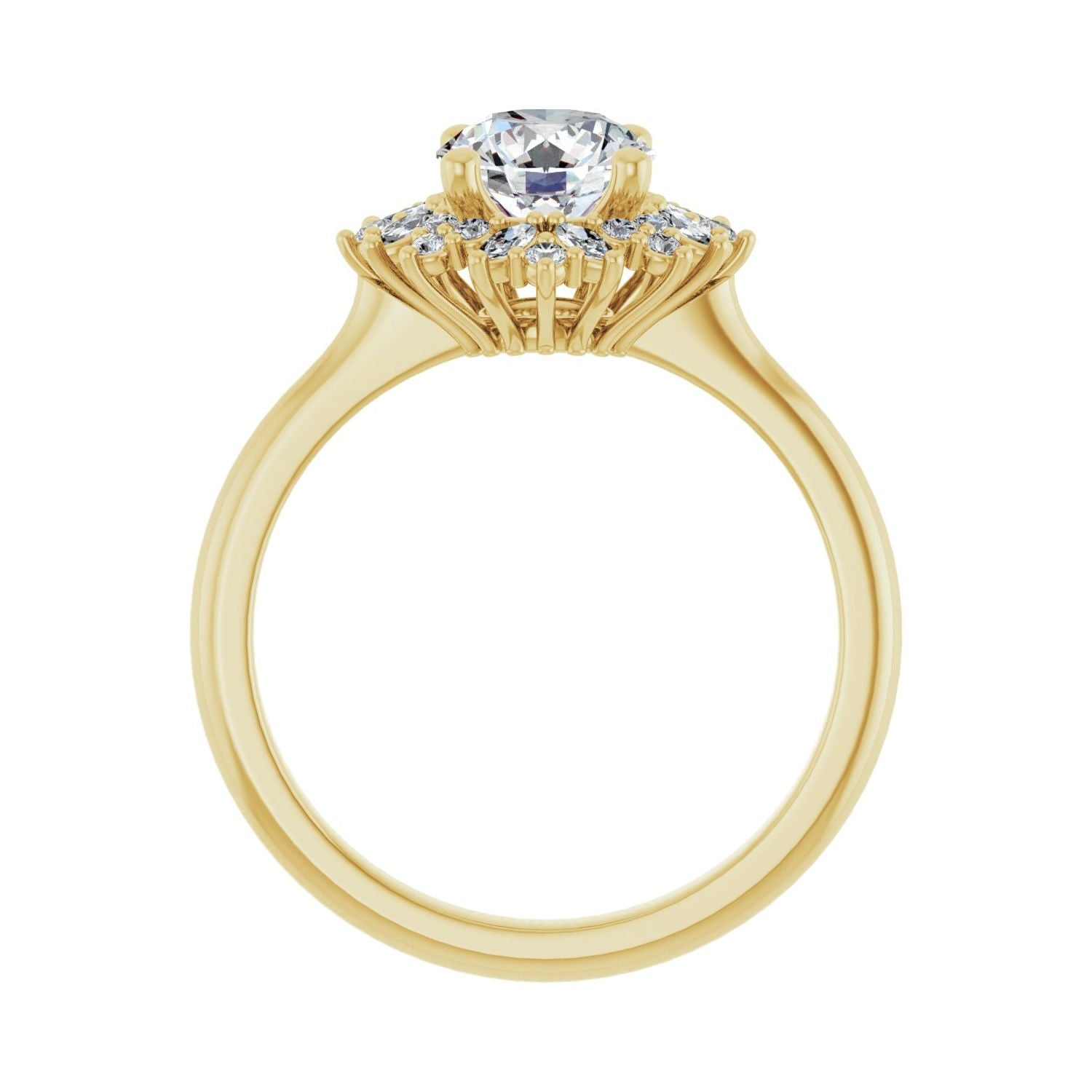 Oriana — Round center, yellow gold