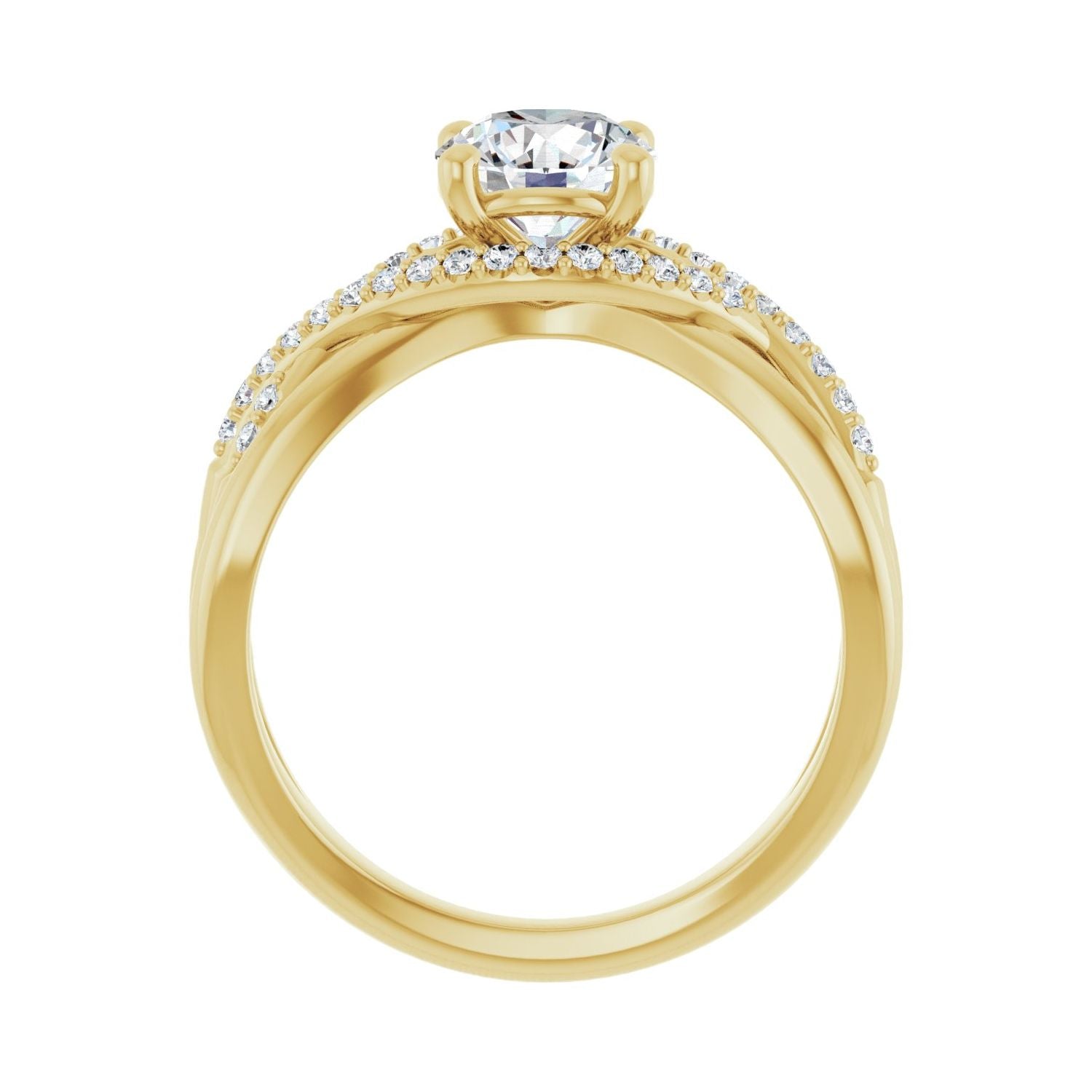Scarlett — Round center, yellow gold