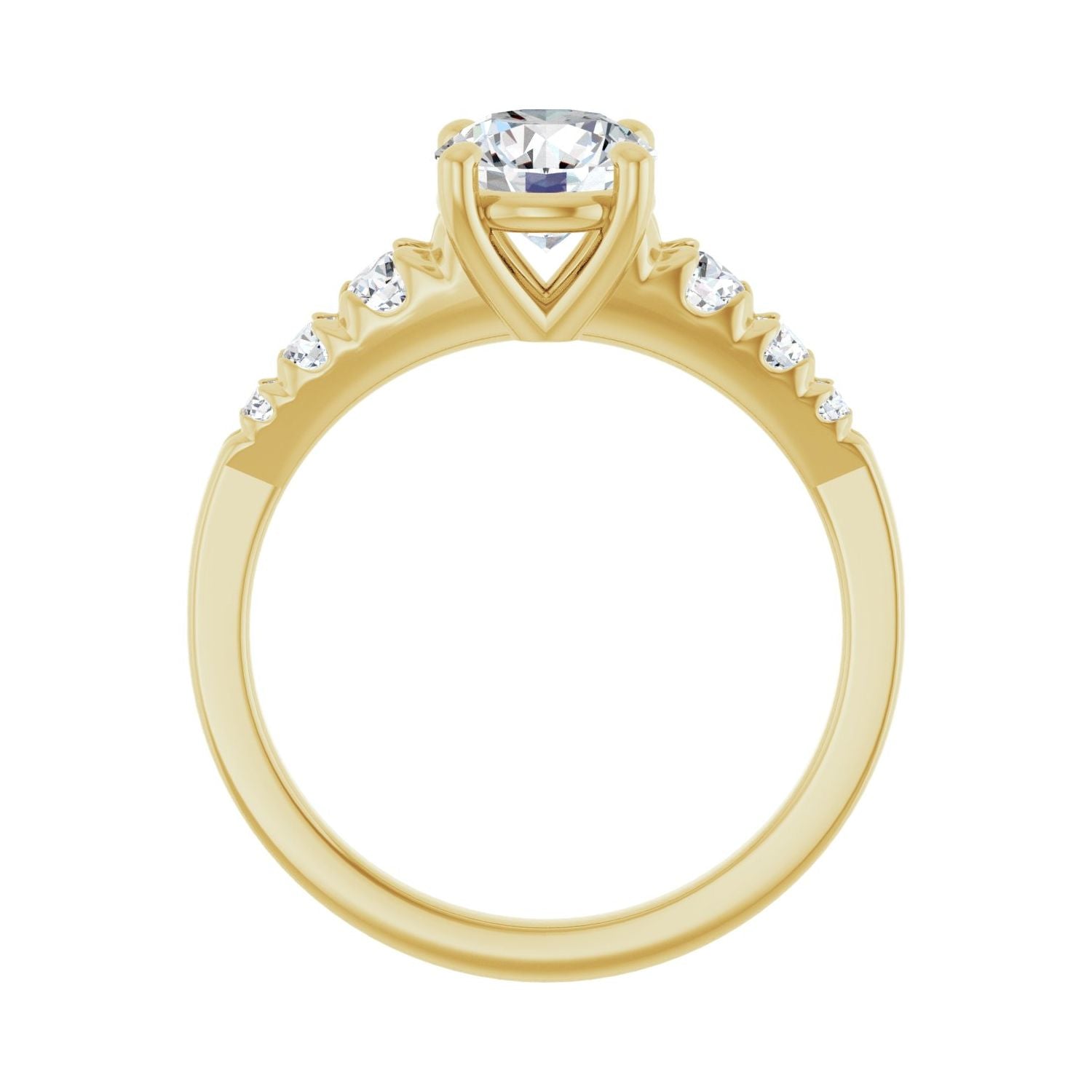 Hollyn — Round center, yellow gold