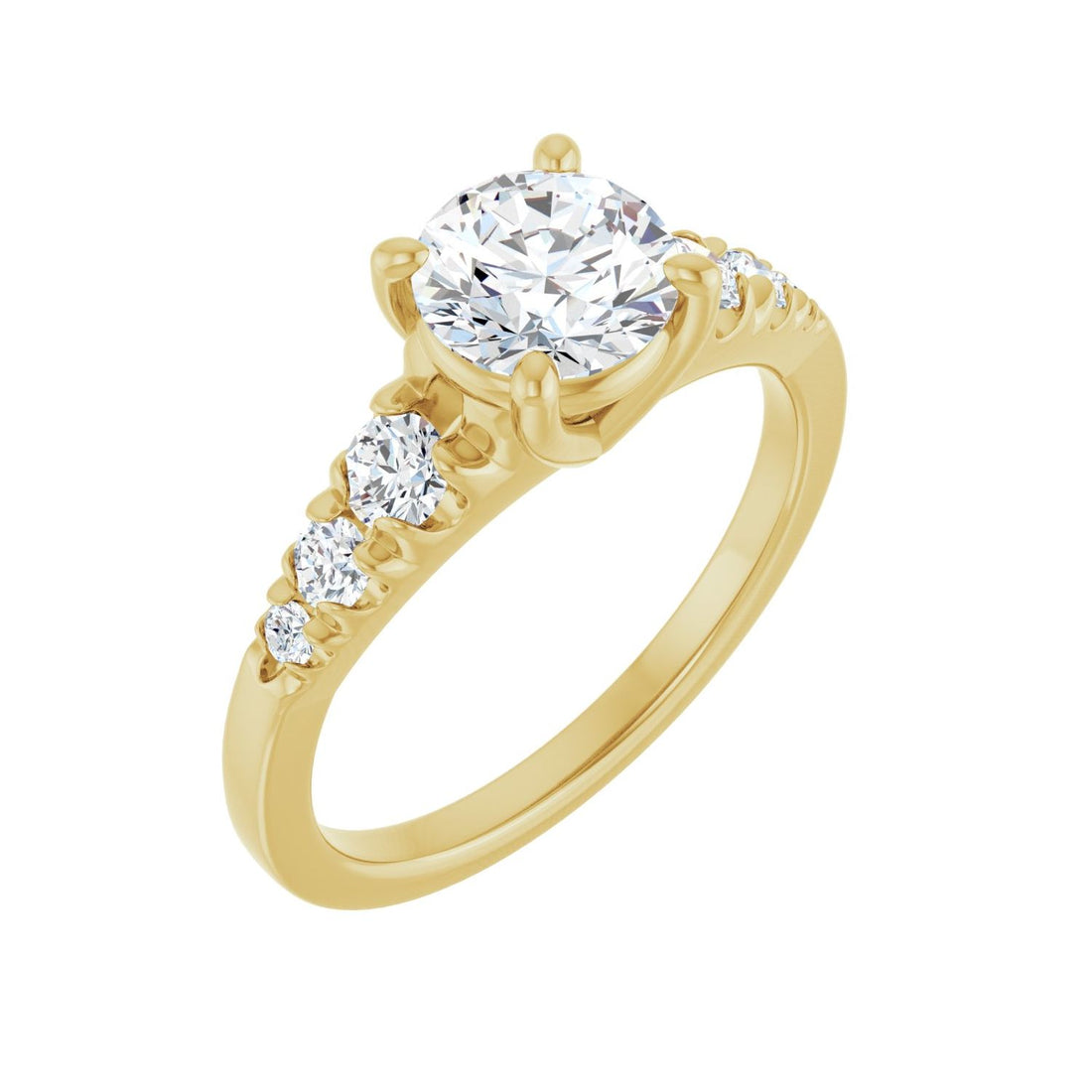 Hollyn — Round center, yellow gold