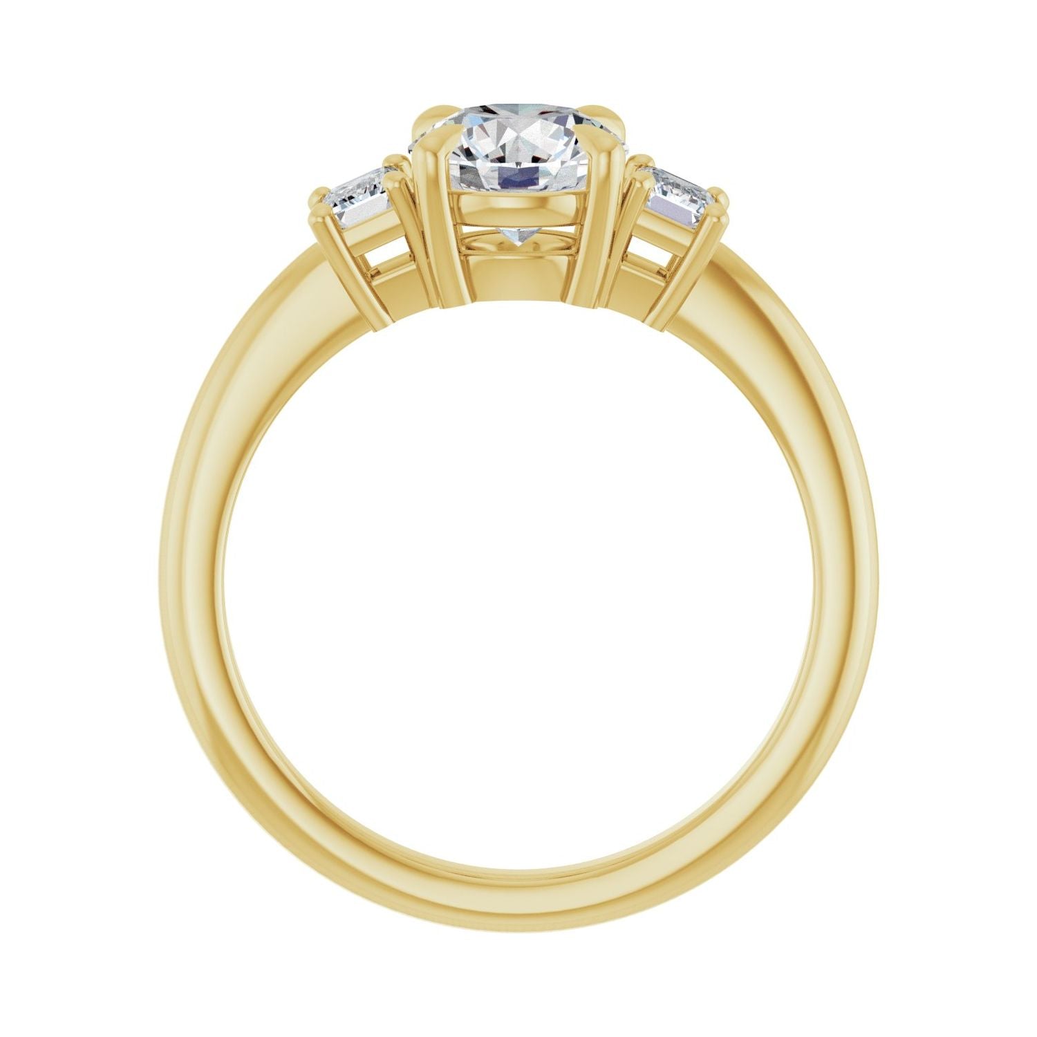 Acacia — Round center, yellow gold