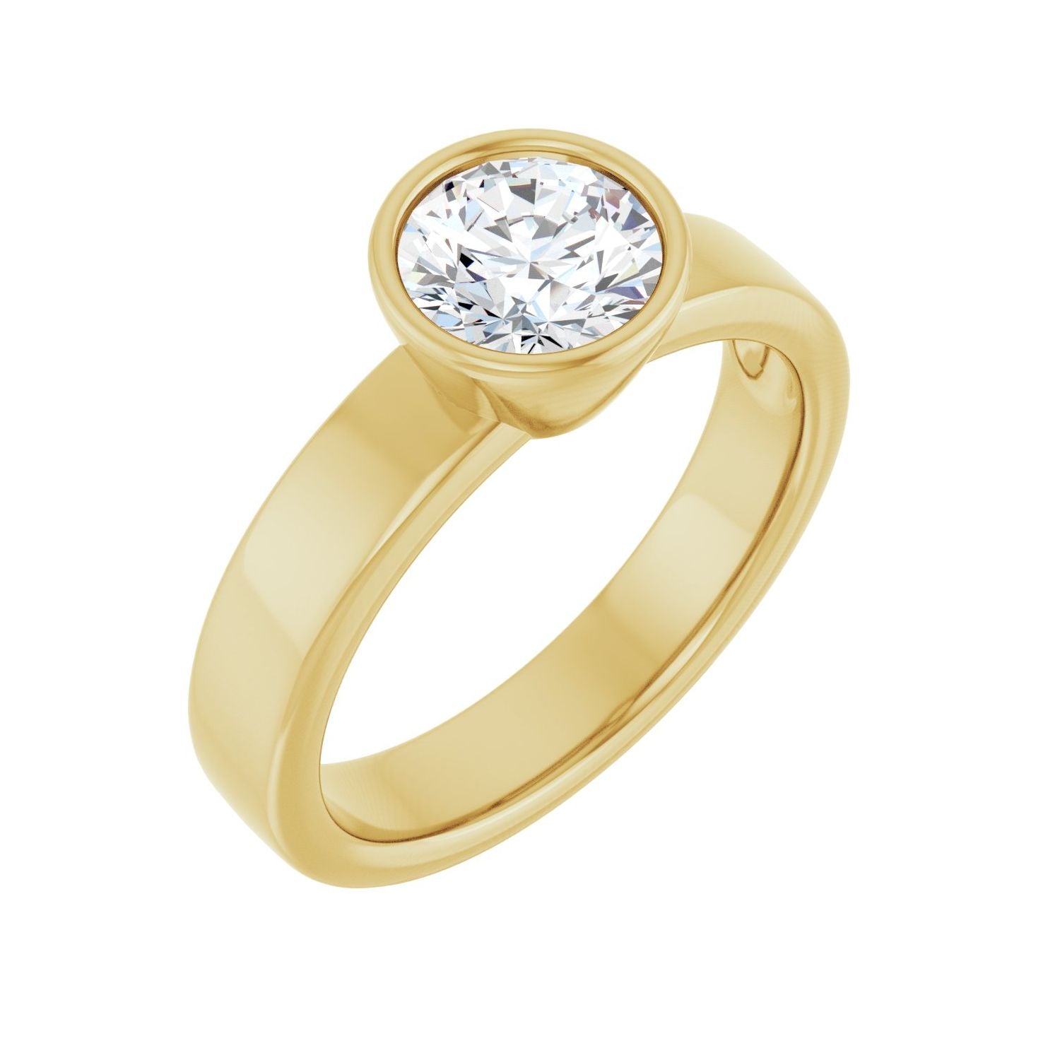 Adela — Round center, yellow gold