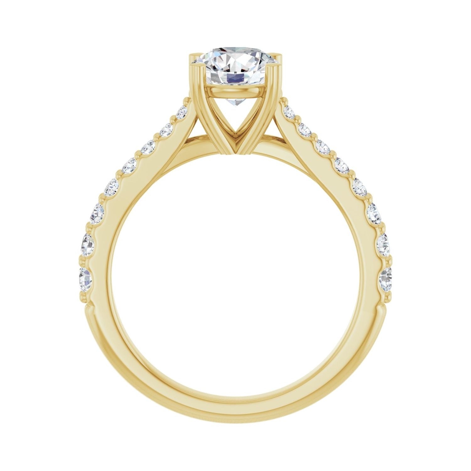 Adelia — Round center, yellow gold