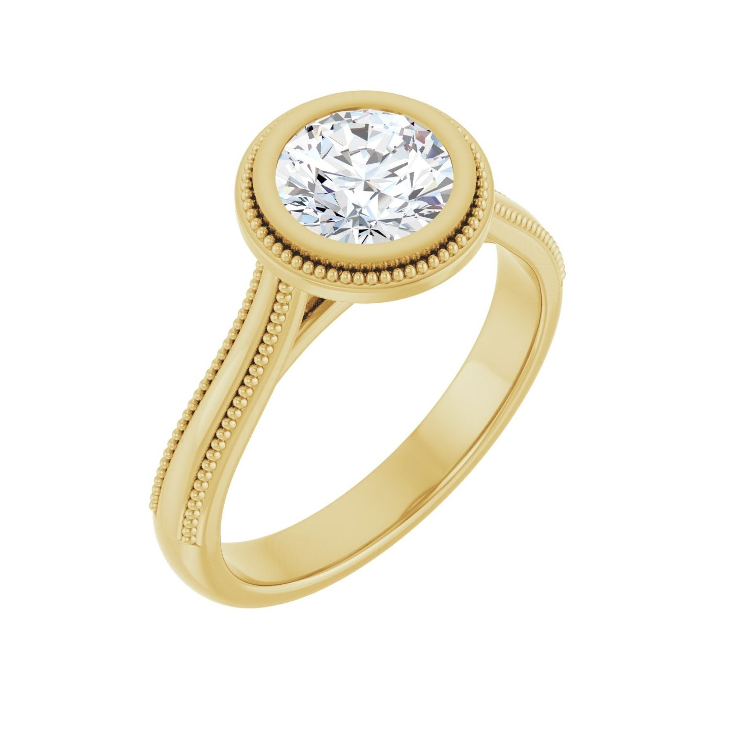 Enamored — Round center, yellow gold