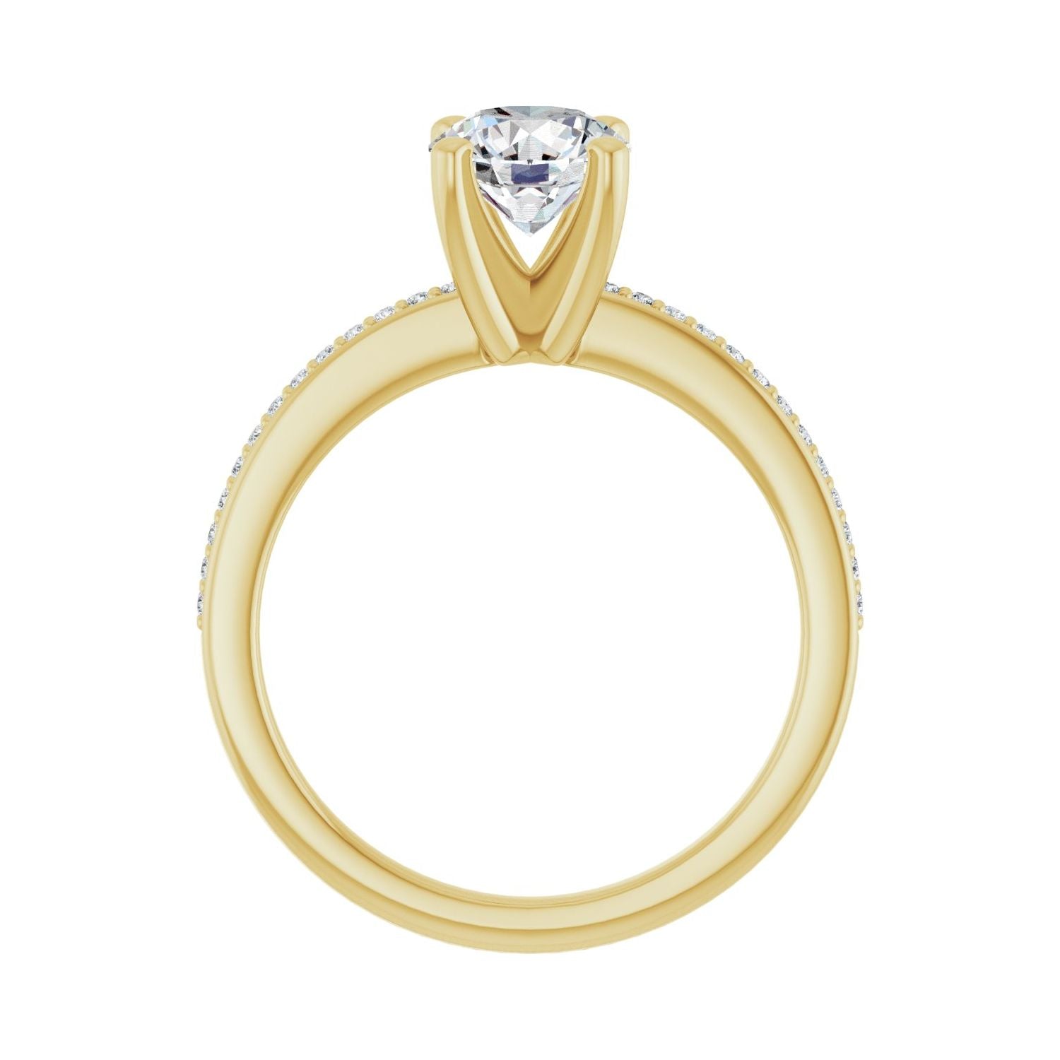 Agnes — Round center, yellow gold
