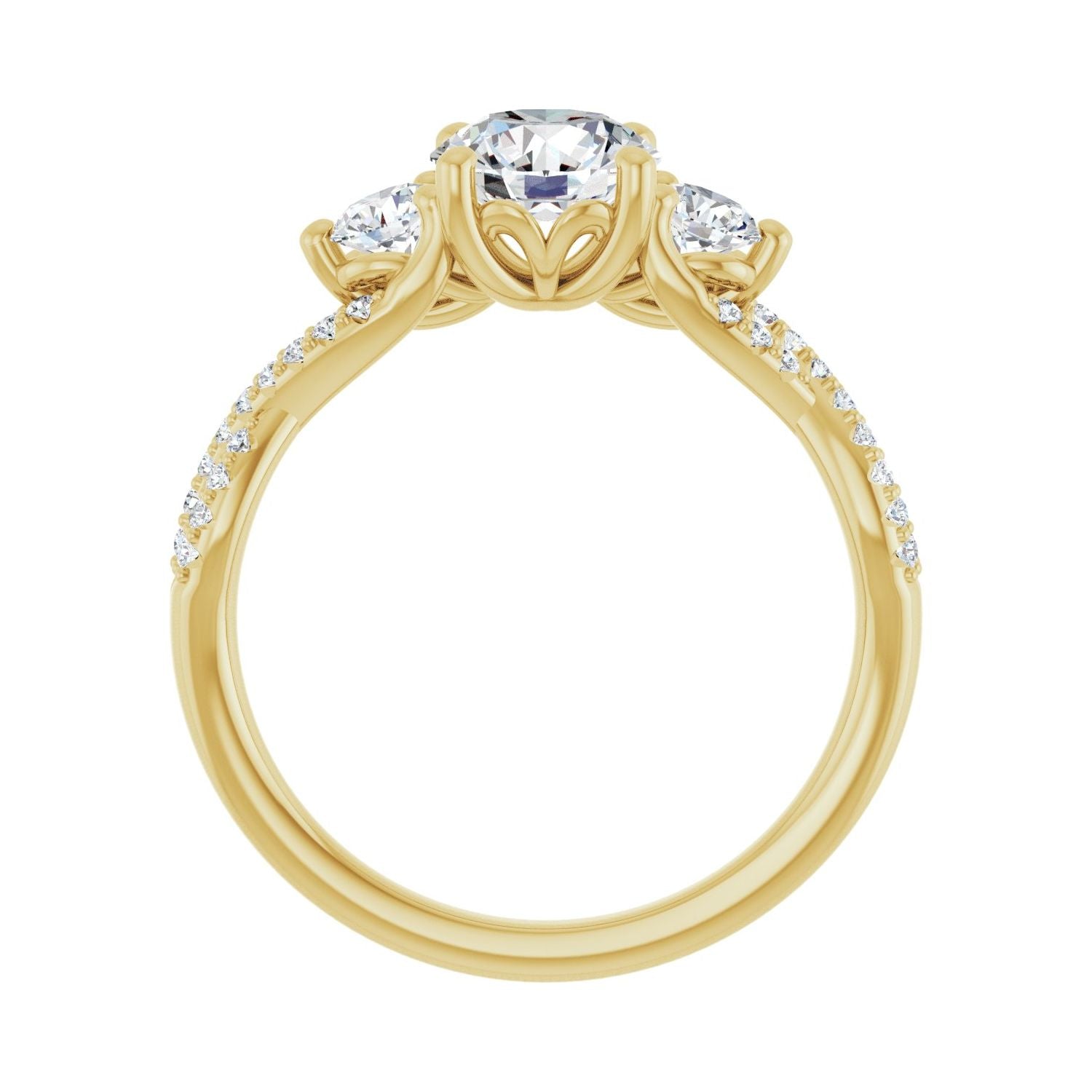 Aimee — Round center, yellow gold