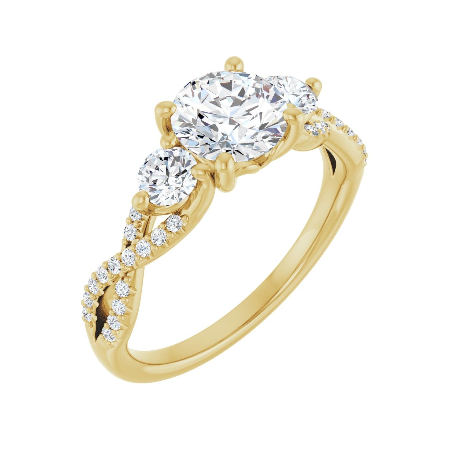 Aimee — Round center, yellow gold