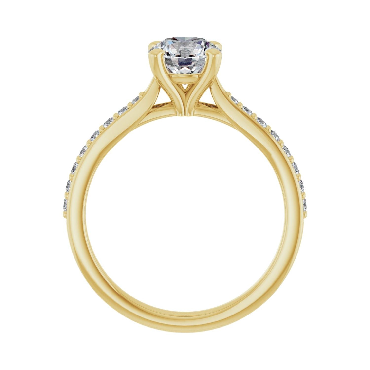 Ainsley — Round center, yellow gold