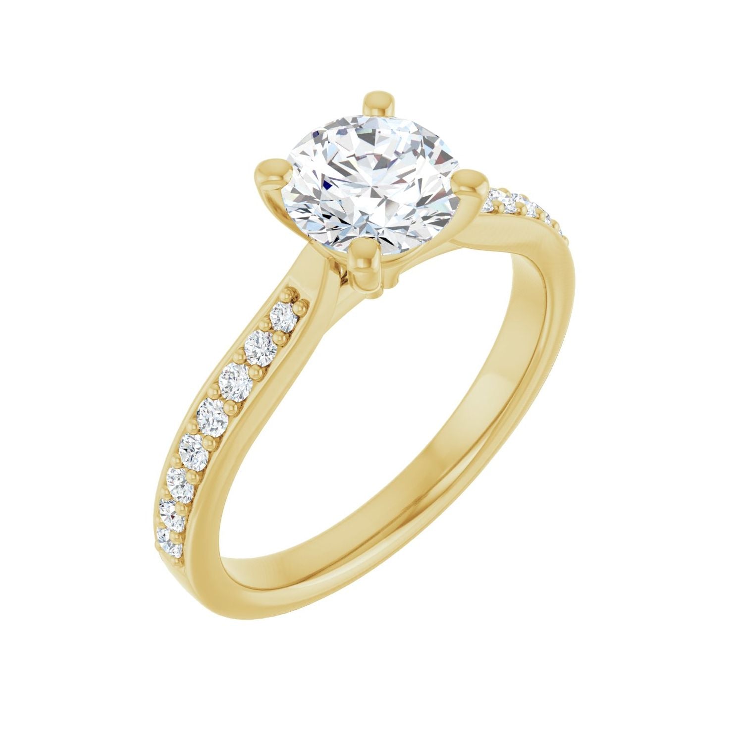 Ainsley — Round center, yellow gold