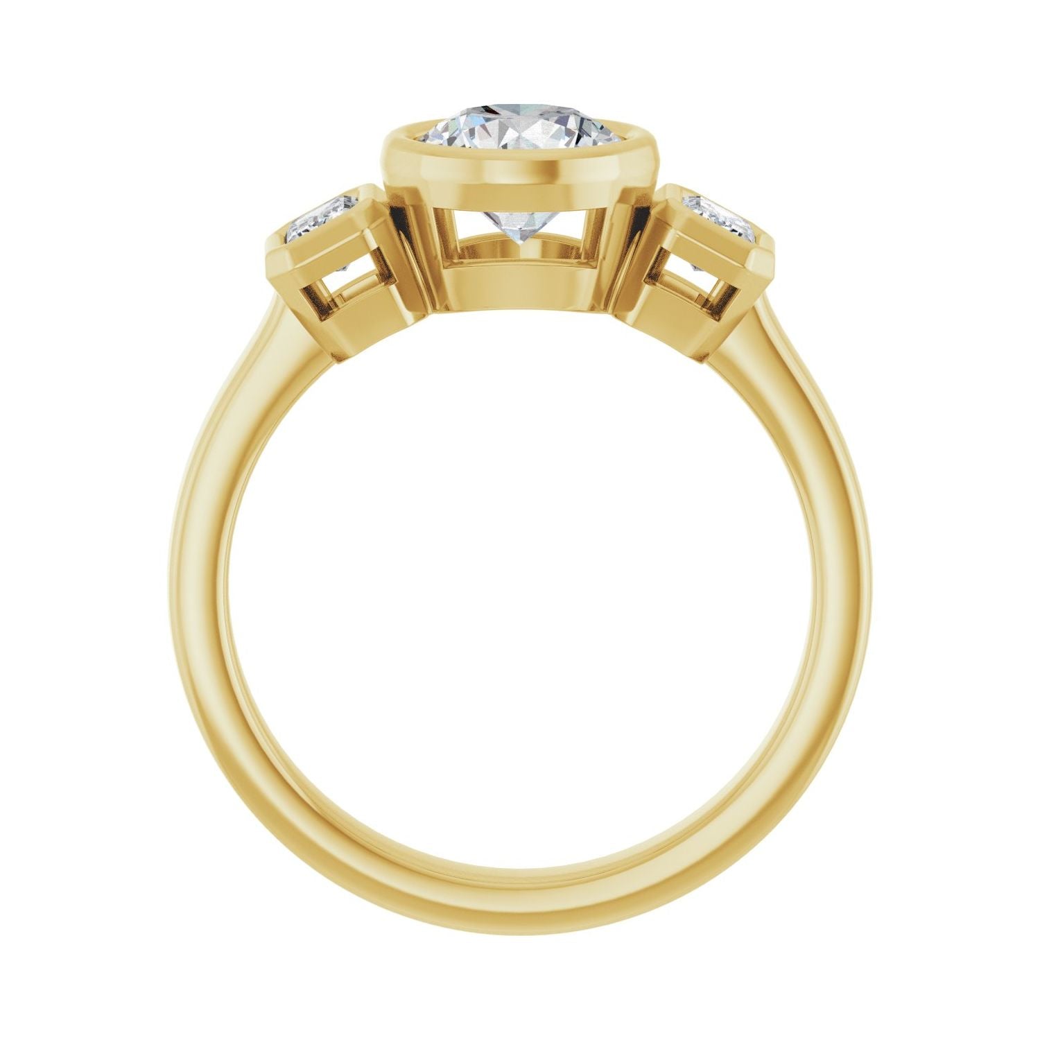 Alba — Round center, yellow gold