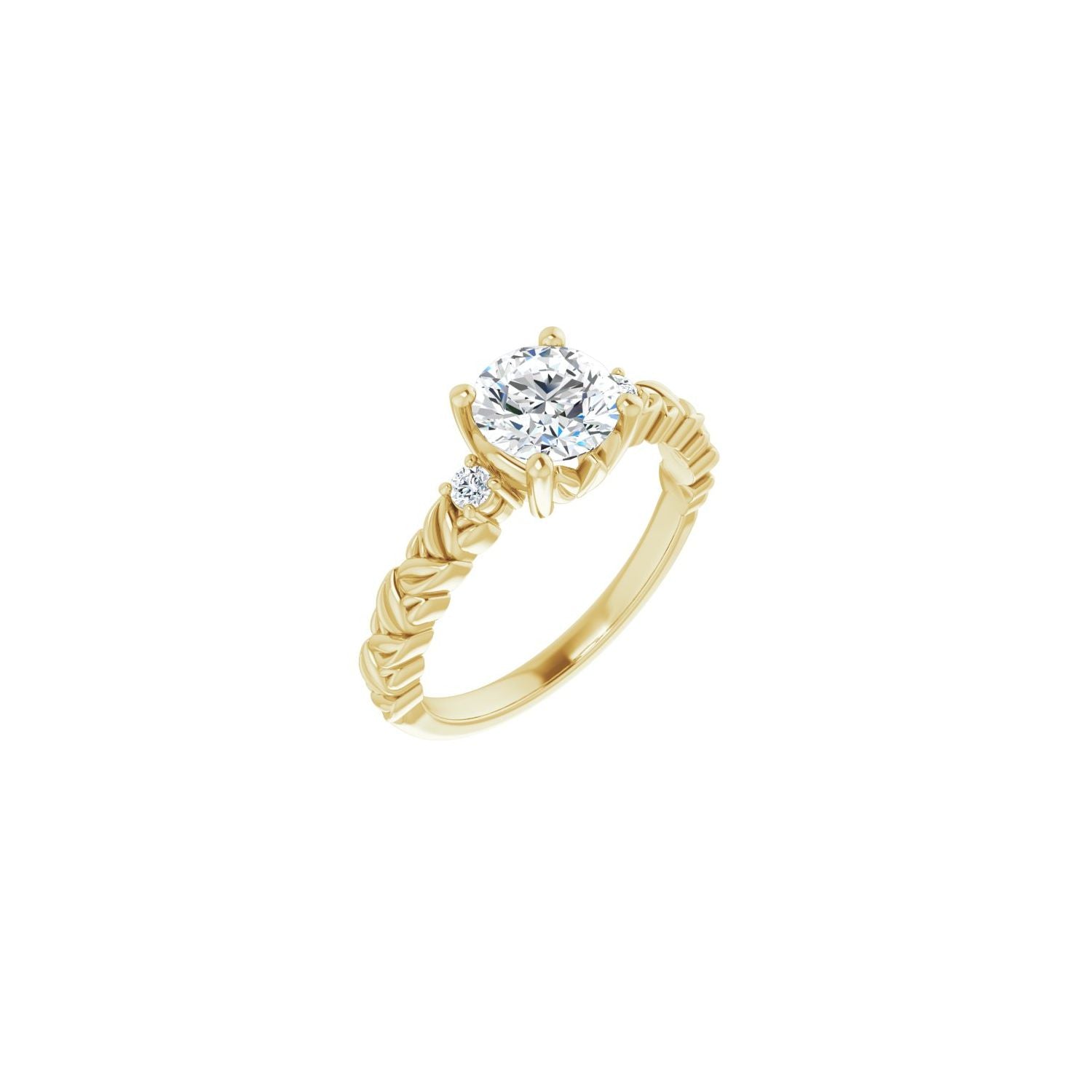 Alberta — Round center, yellow gold