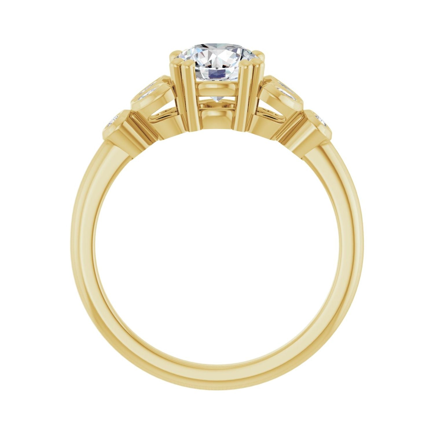 Aldora — Round center, yellow gold