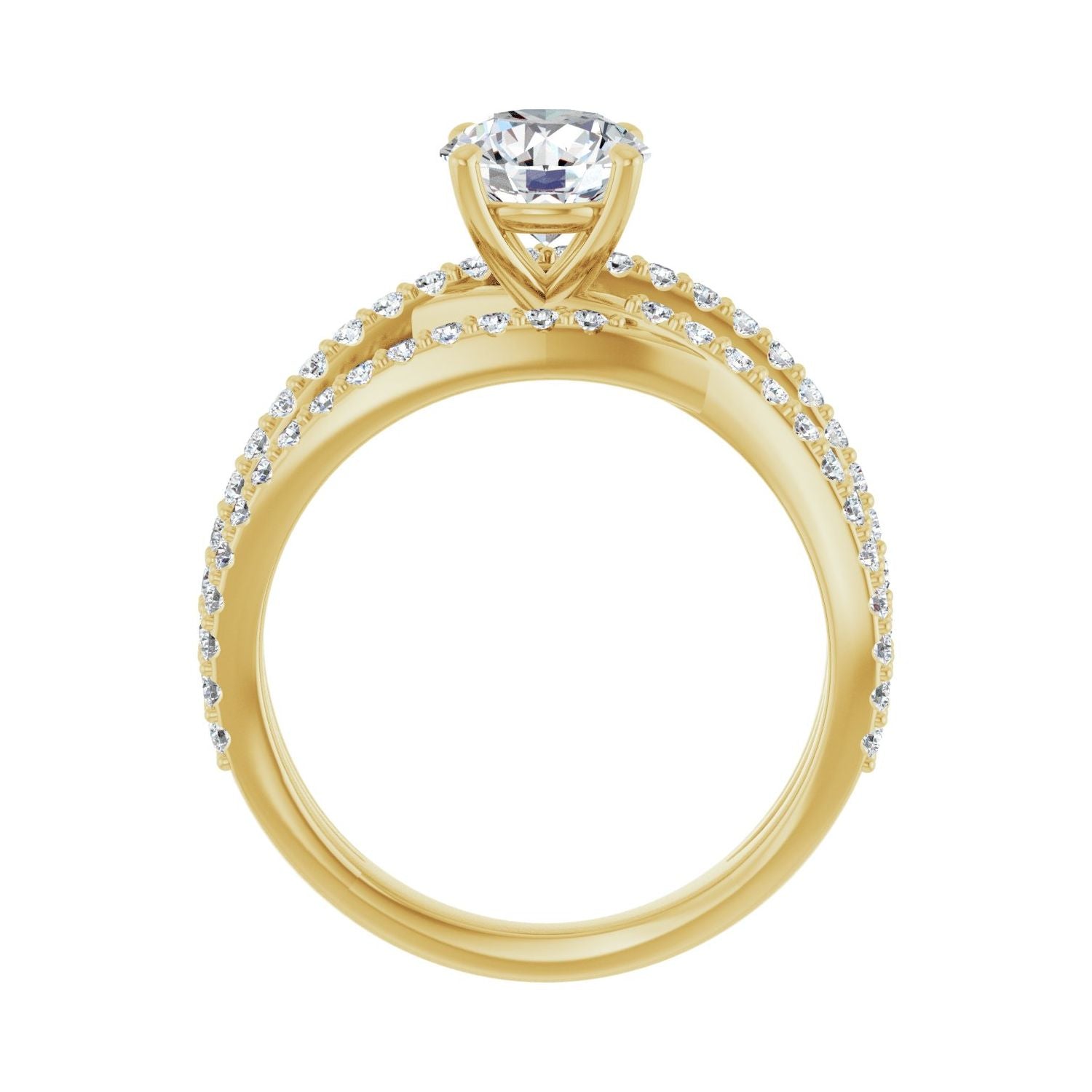 Alessandra — Round center, yellow gold