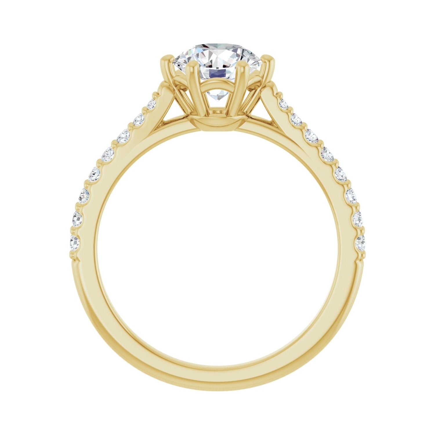 Alexa — Round center, yellow gold