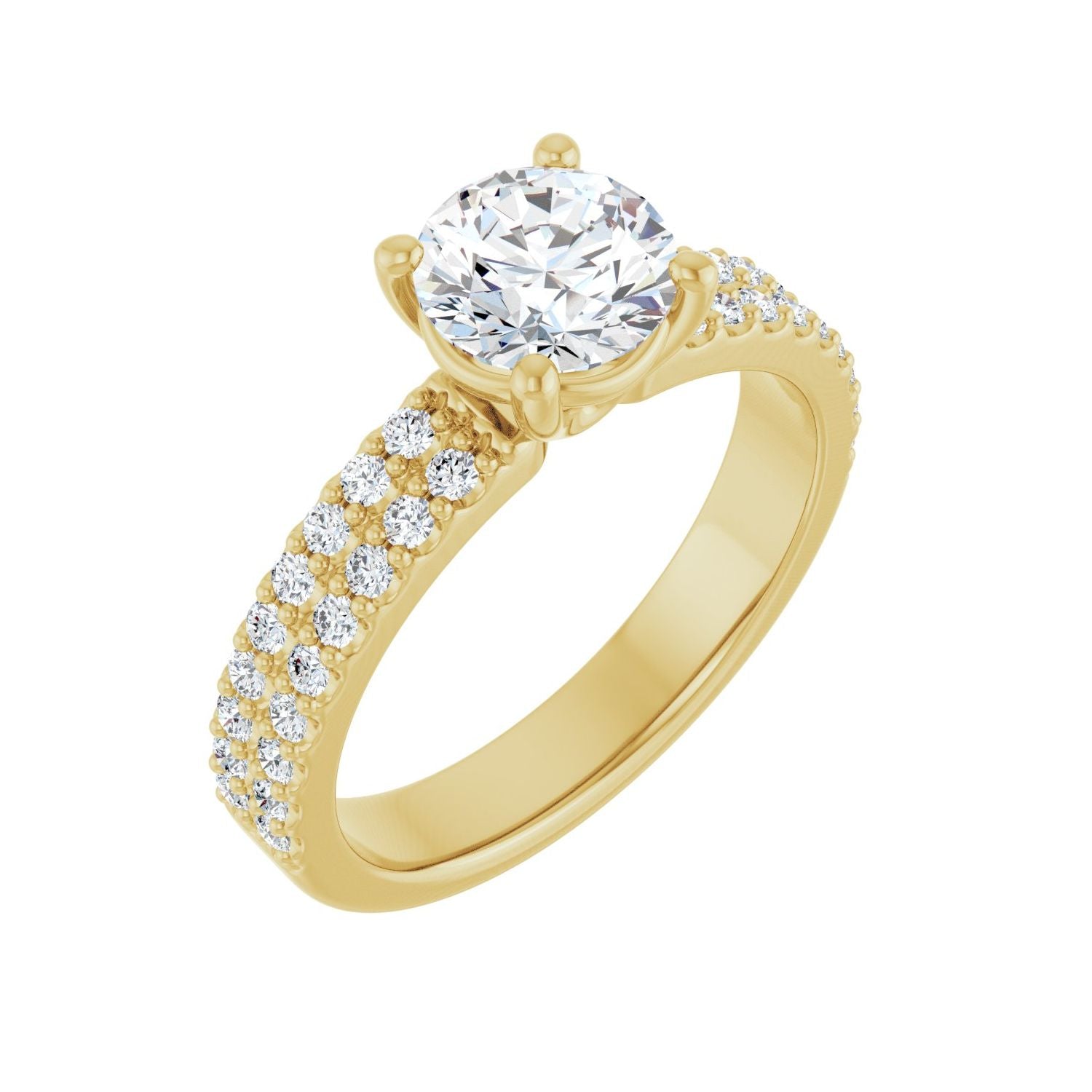 Georgette — Round center, yellow gold