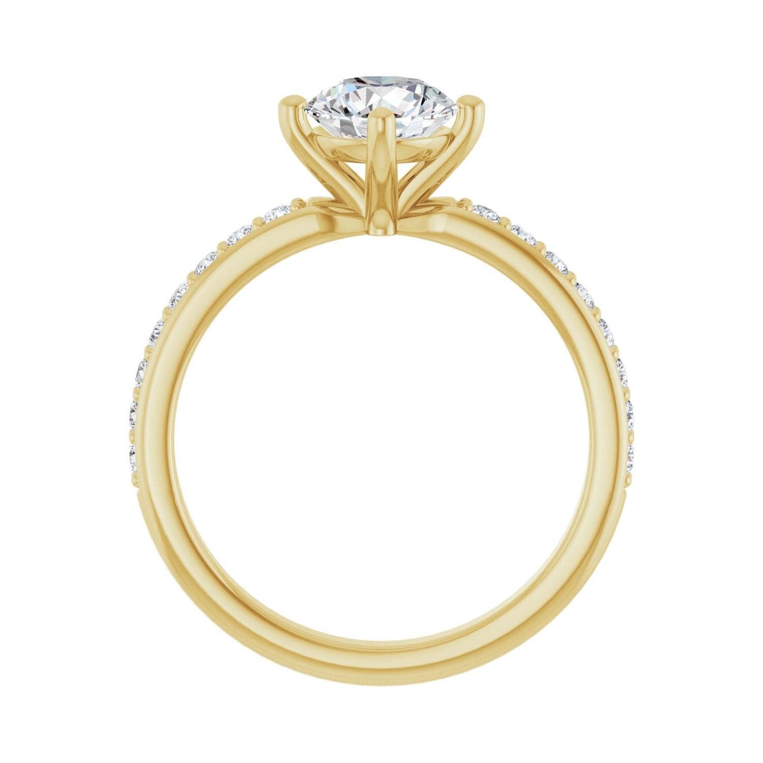 Exuberant — Round center, yellow gold