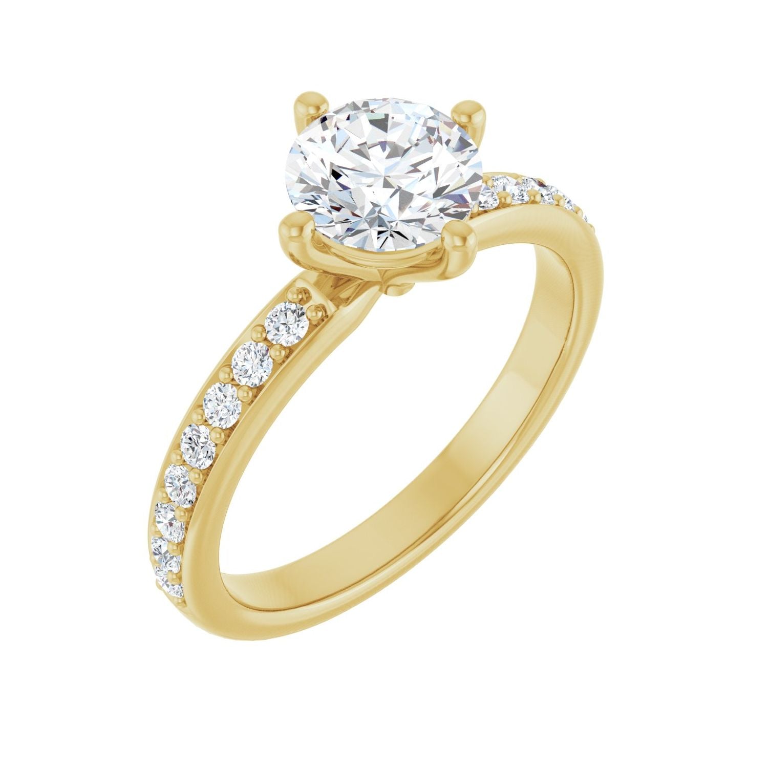Exuberant — Round center, yellow gold