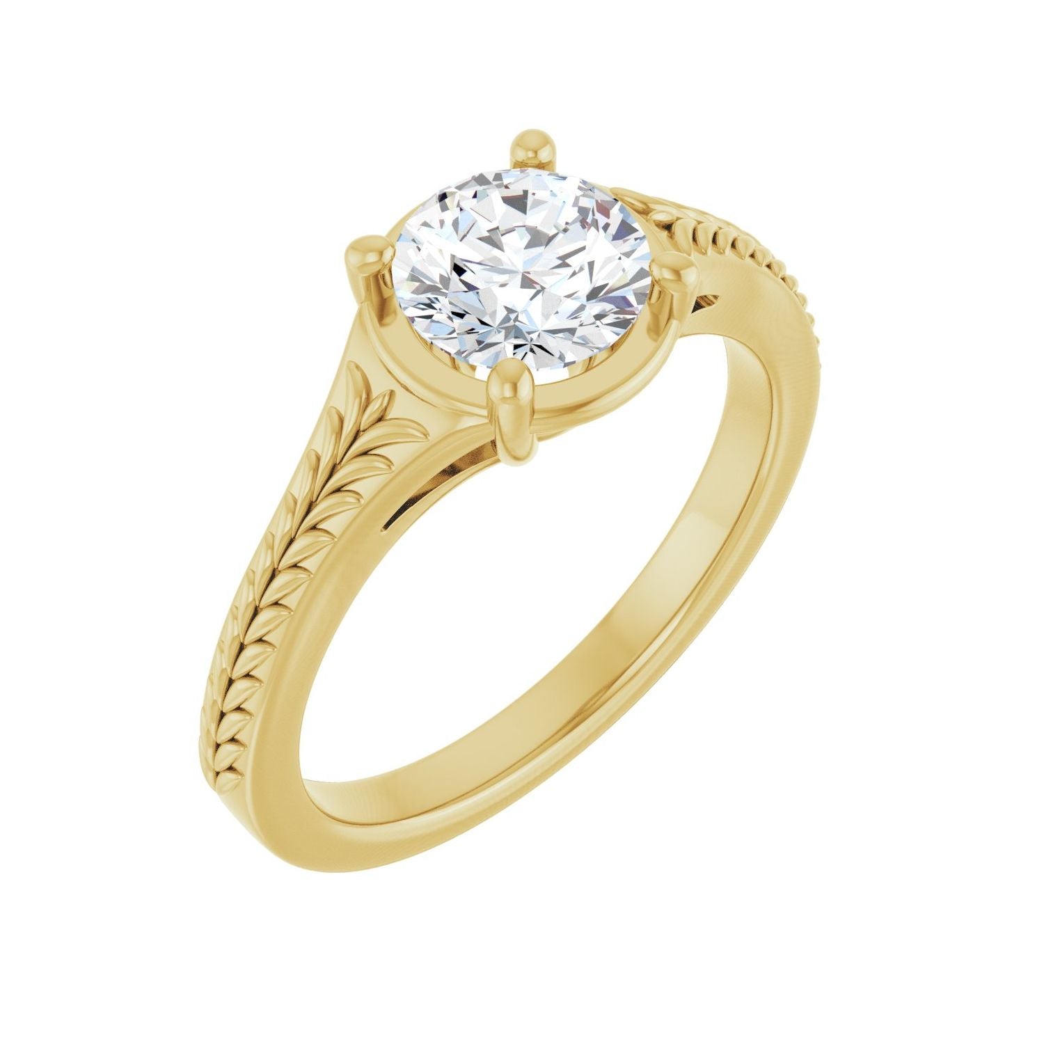 Geranium — Round center, yellow gold
