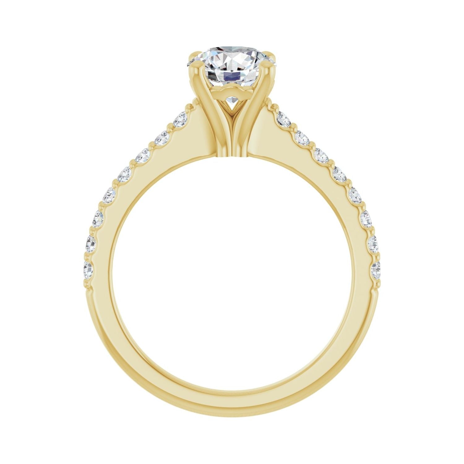 Cantata — Round center, yellow gold