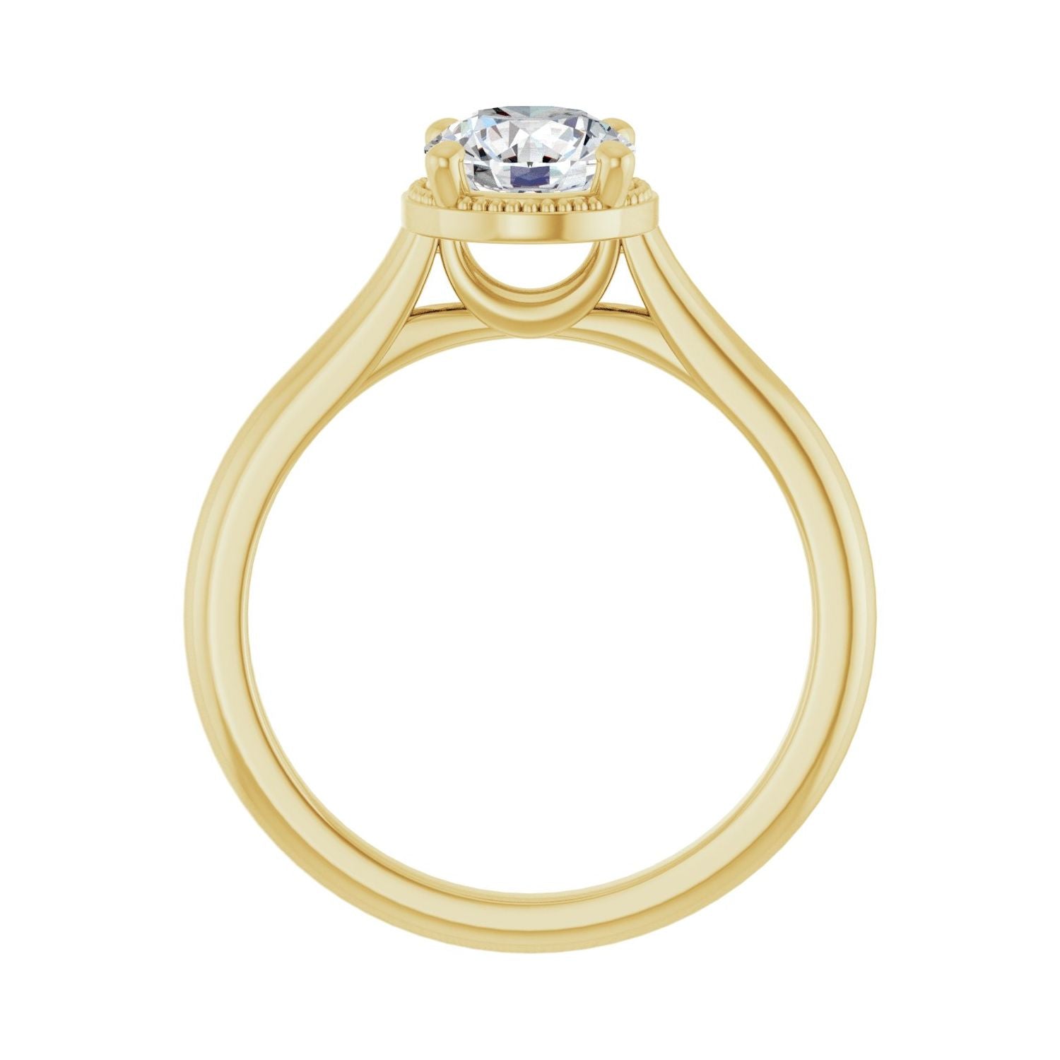 Hollyhock — Round center, yellow gold