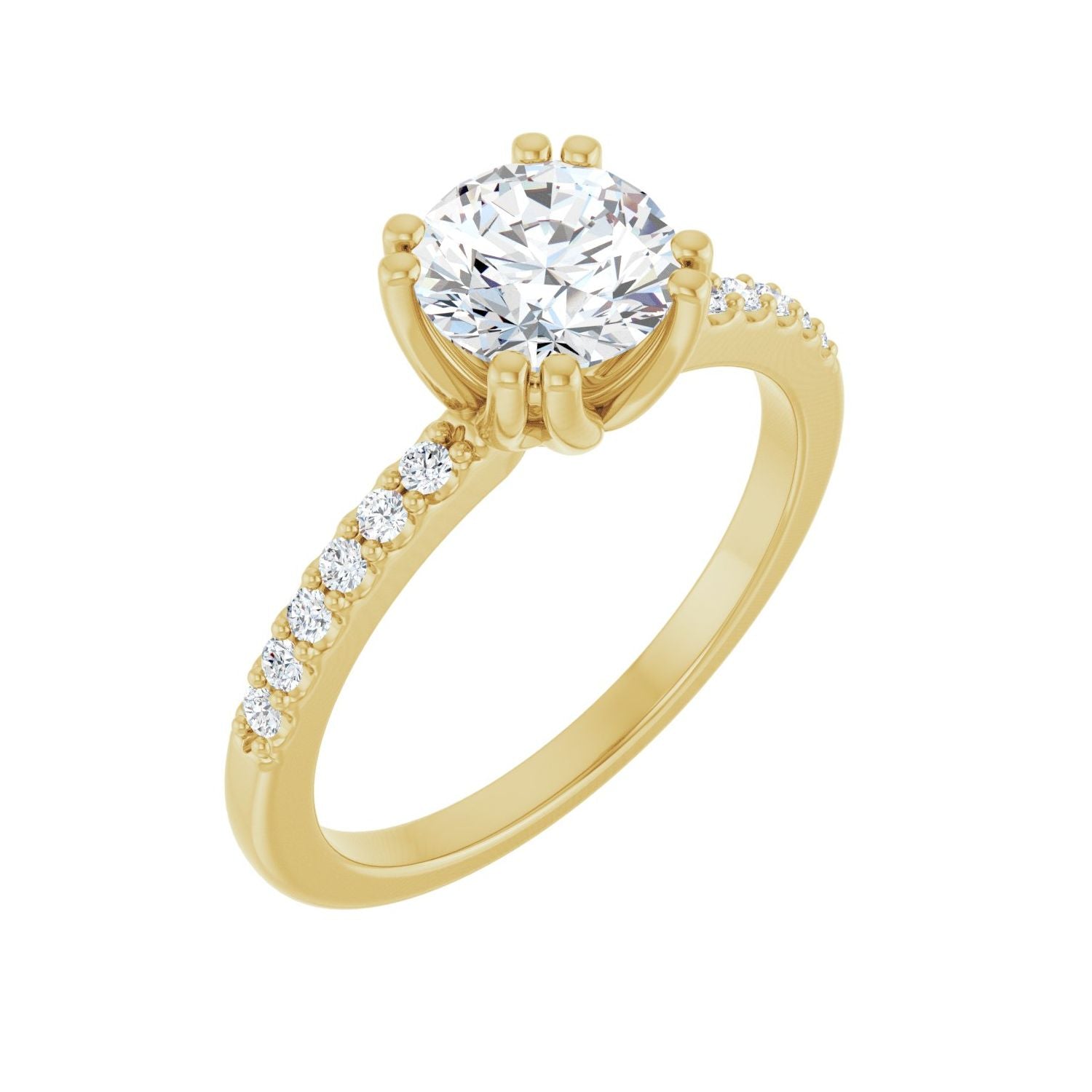 Pleiades — Round center, yellow gold